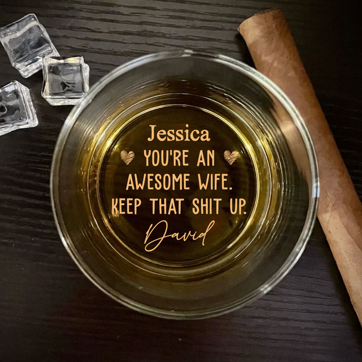 Awesome Wife - Personalized Custom Engraved Whiskey Glass