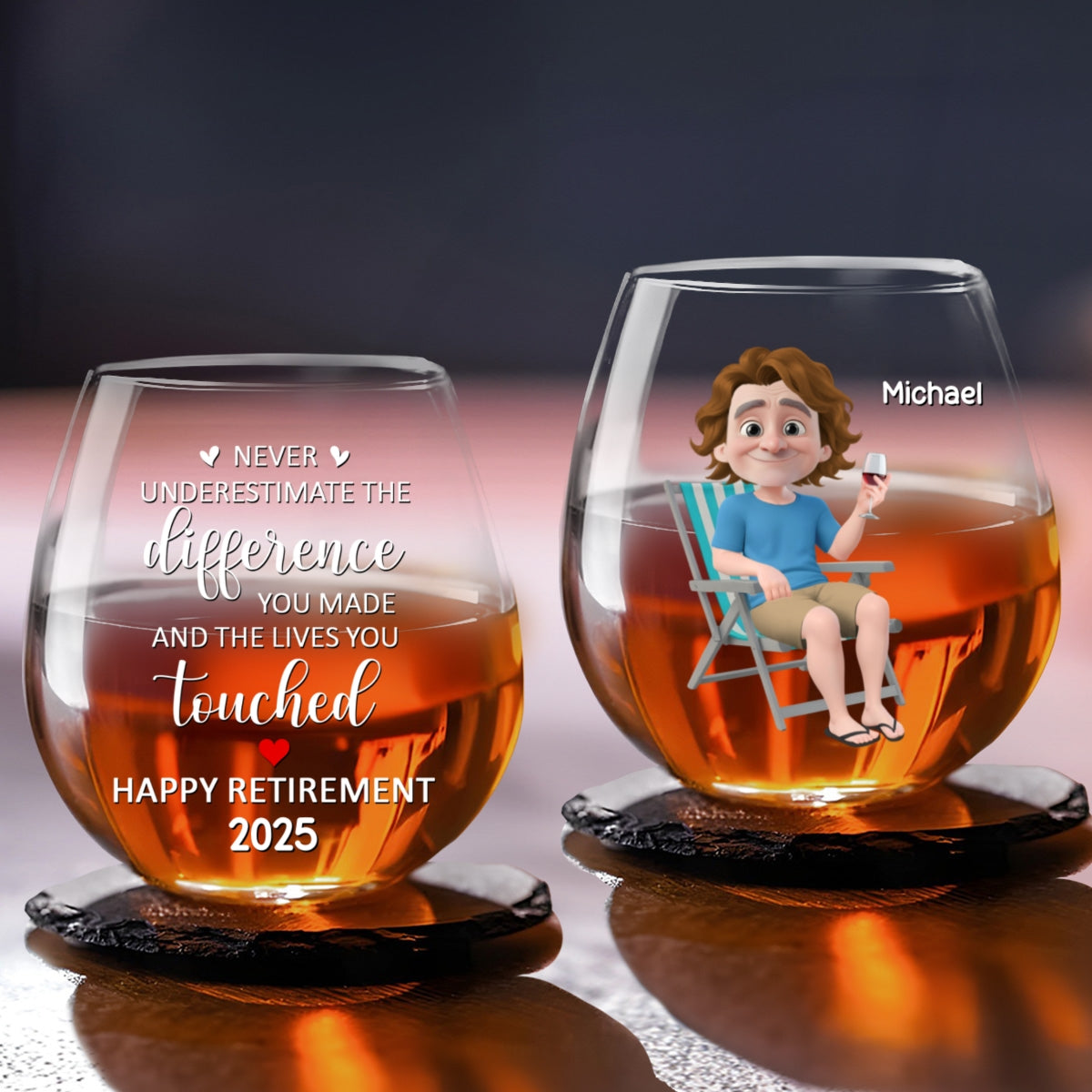 Happy Retirement - Personalized Custom Wine Glass
