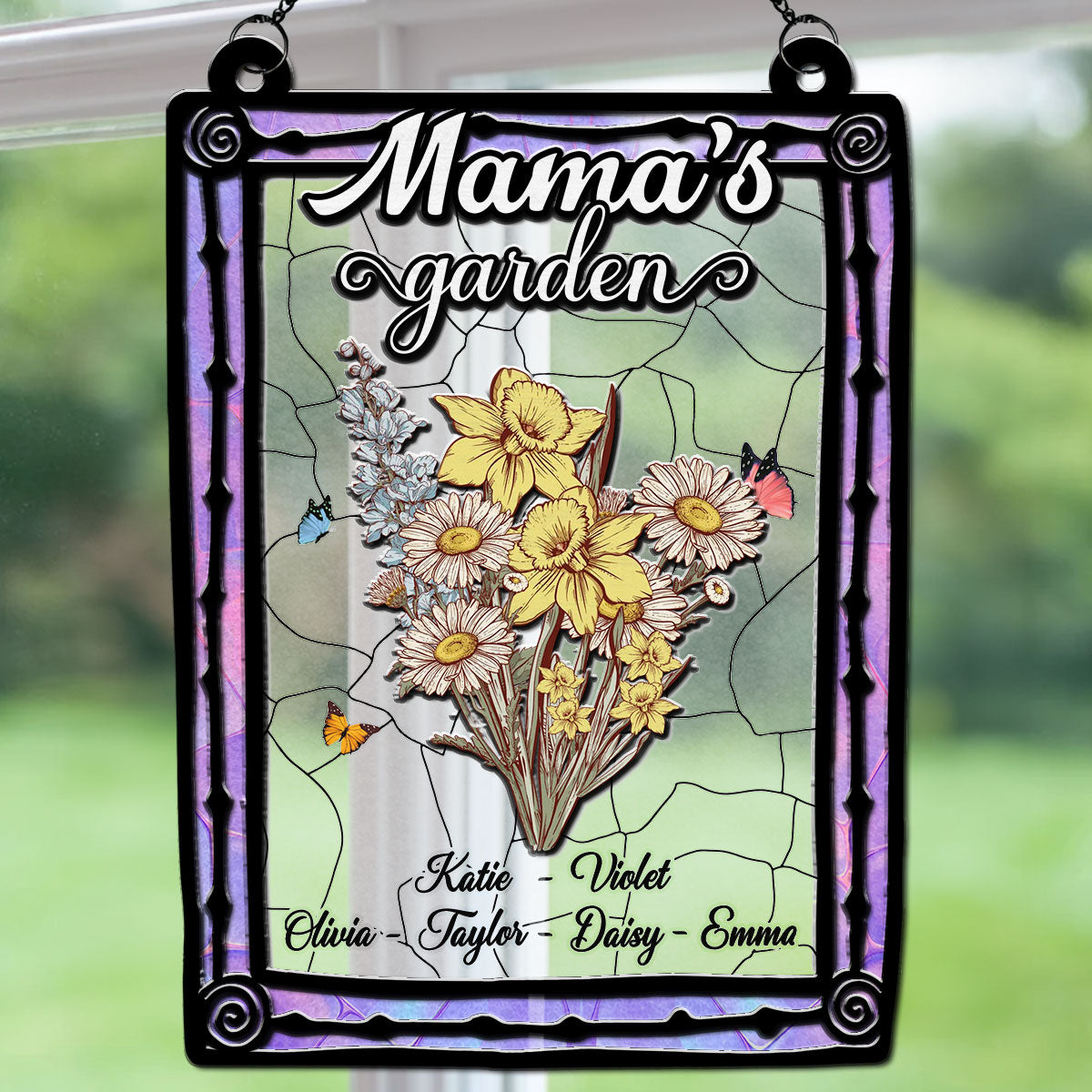 Birth Flower Grandma Garden - Personalized Custom Suncatcher