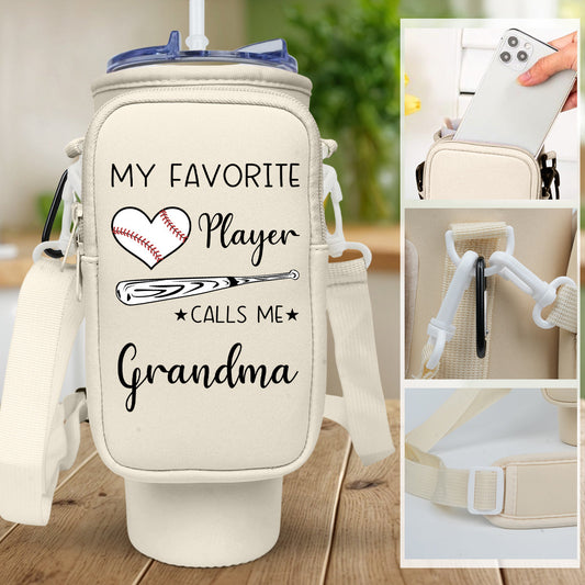 Grandma Little Champion - Personalized Custom Water Bottle Carrier Bag