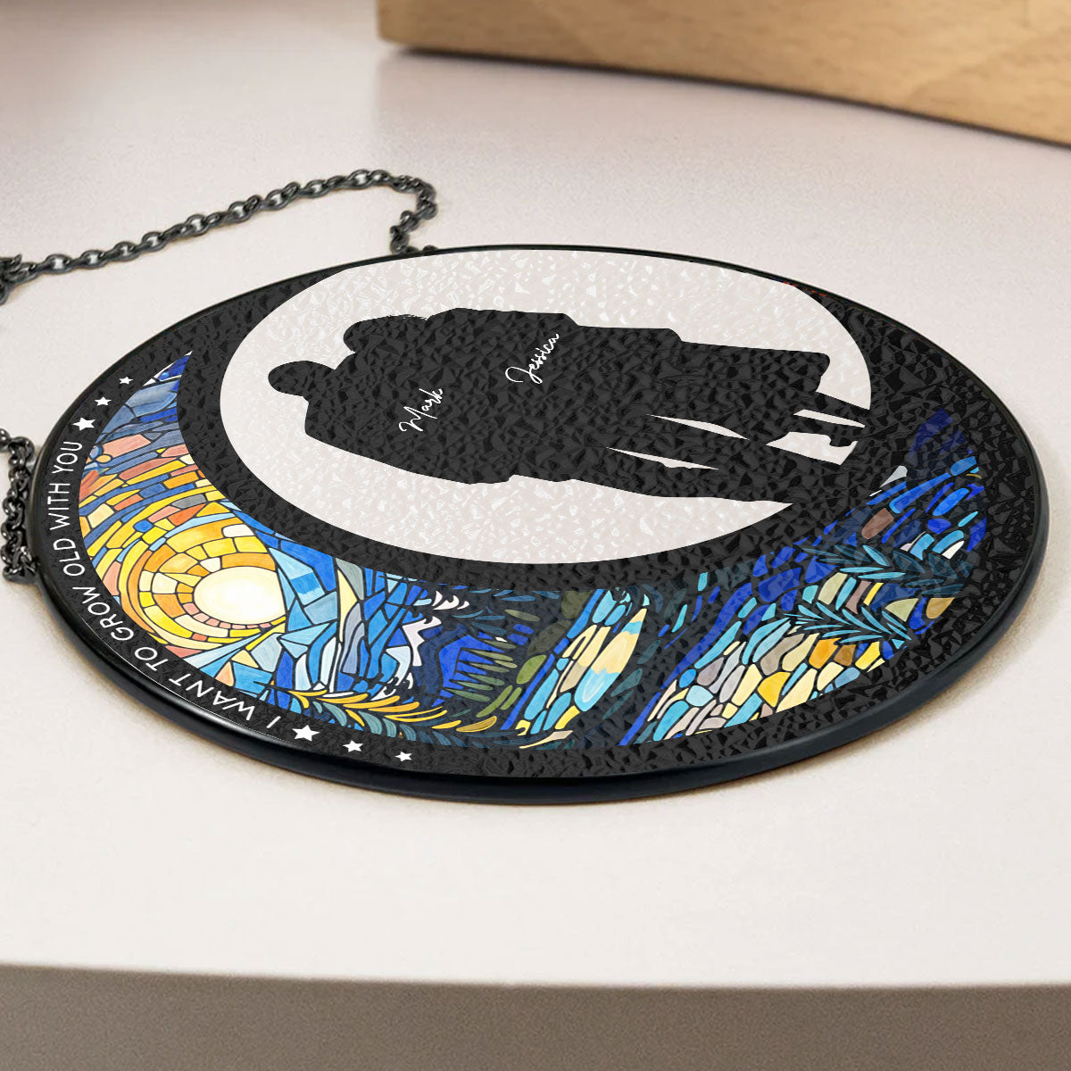 From Our First Kiss Till Our Last Breath - Personalized Custom Window Hanging Suncatcher