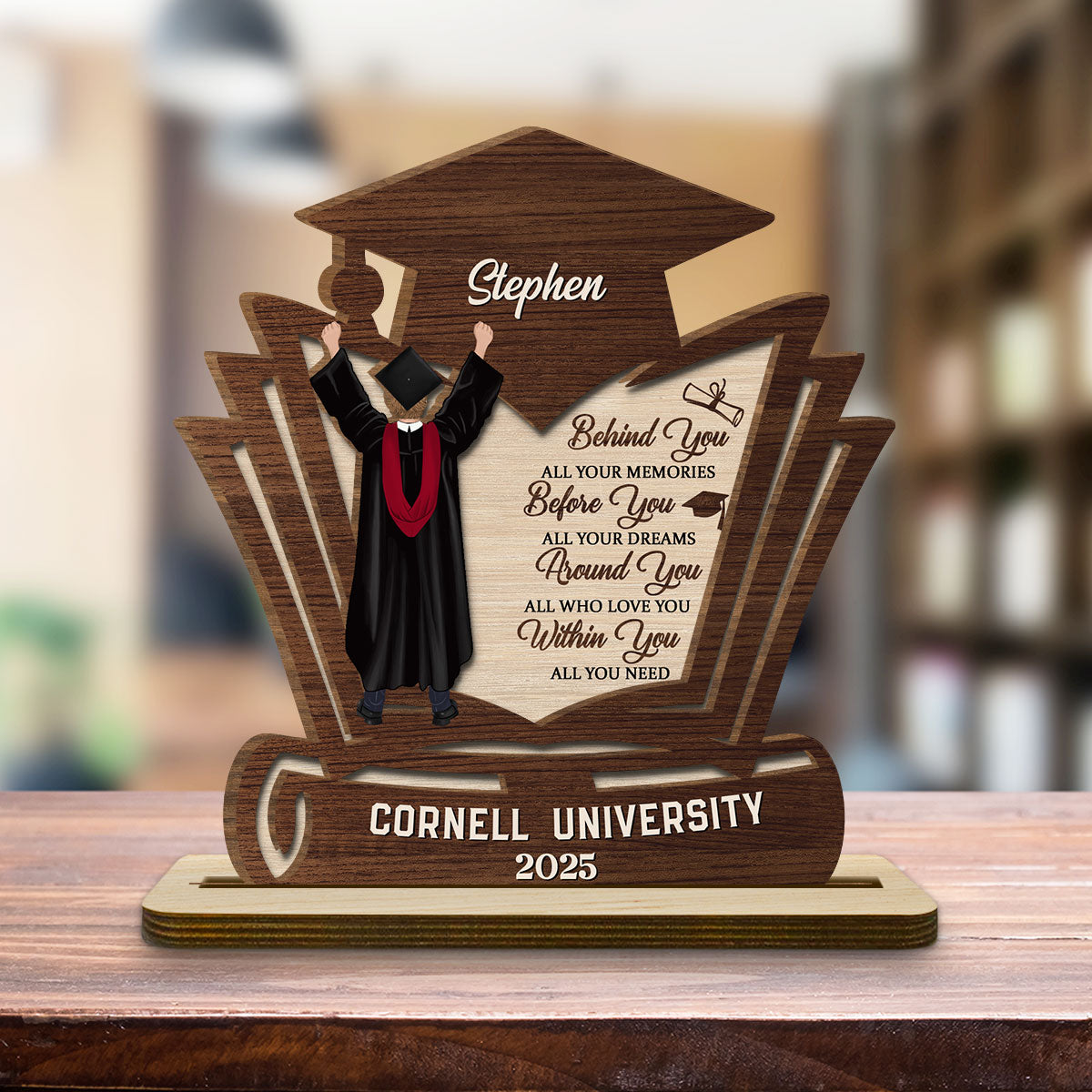 Before You All Your Dreams - Personalized Custom 2-Layer Wood Plaque With Flat Base