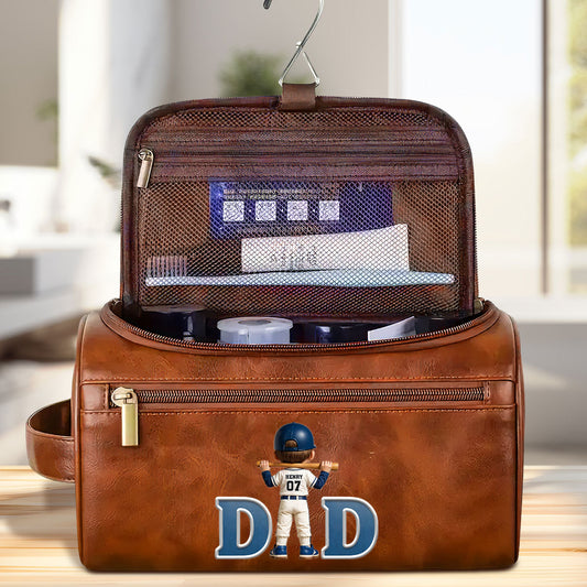 Best Dad - Personalized Custom Leather Toiletry Bag