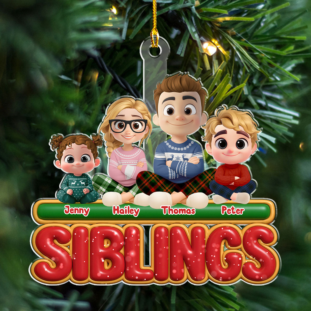 My Siblings Is Here - Personalized Custom Acrylic Ornament