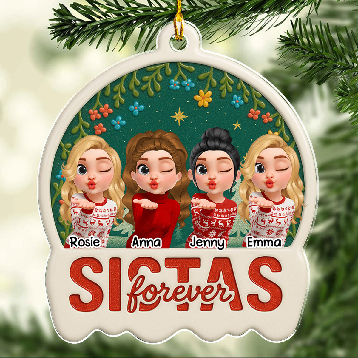 Snow Besties - Personalized Custom Acrylic Ornament