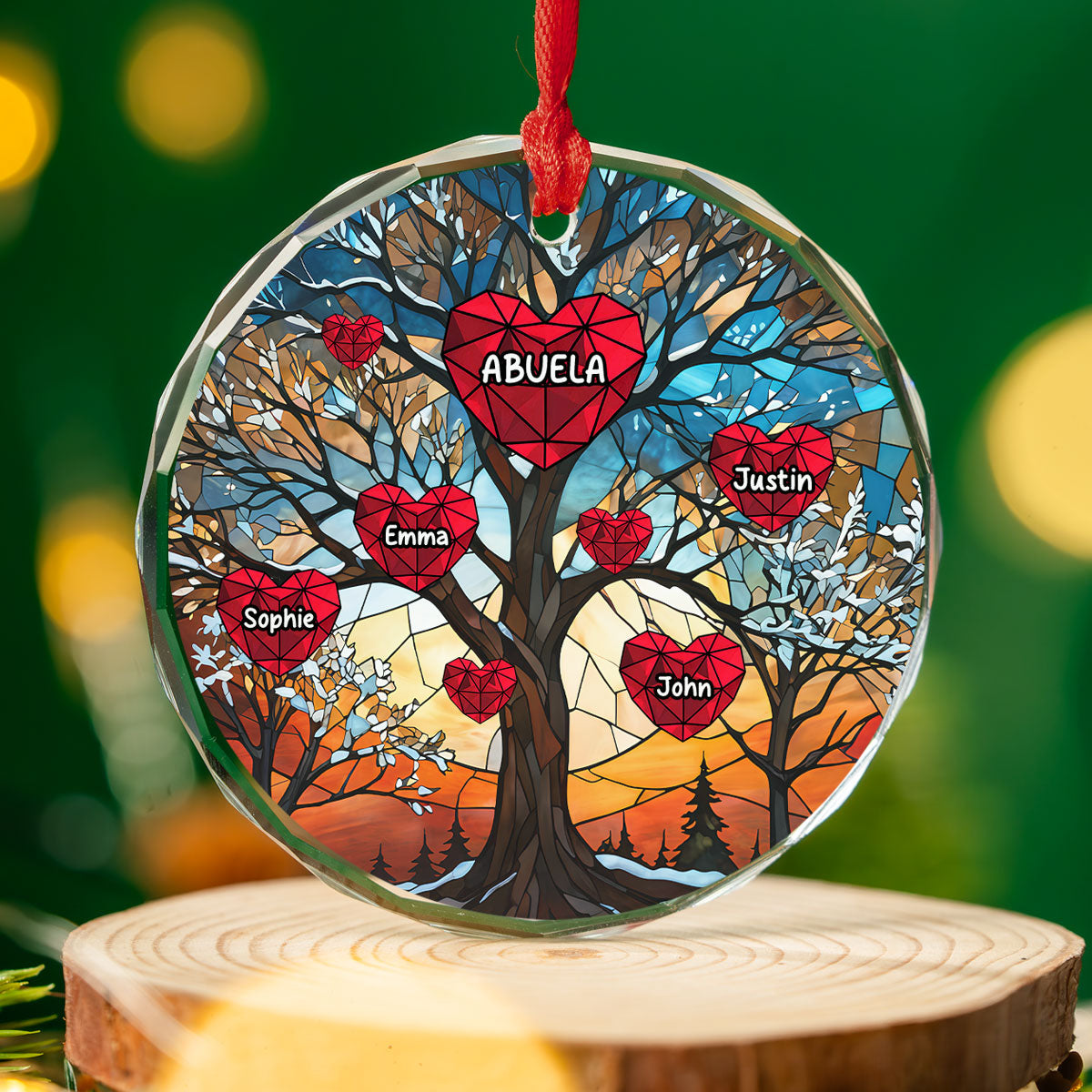 My Beloved Grandkids - Personalized Custom Glass Ornament