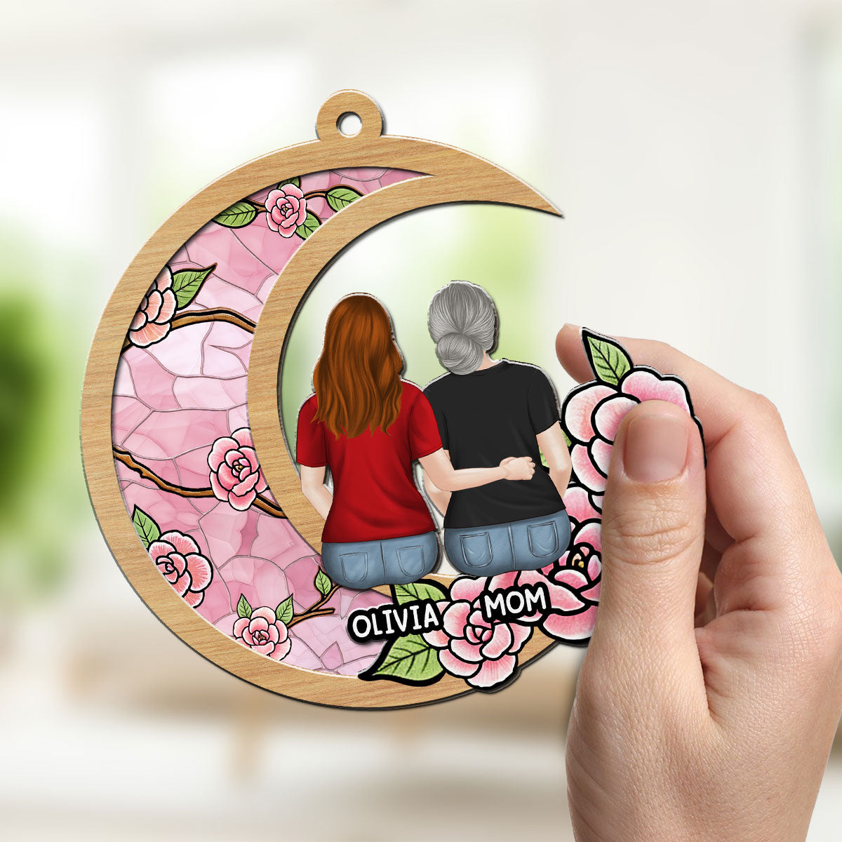 Mom We Love You So Much - Personalized Custom Suncatcher