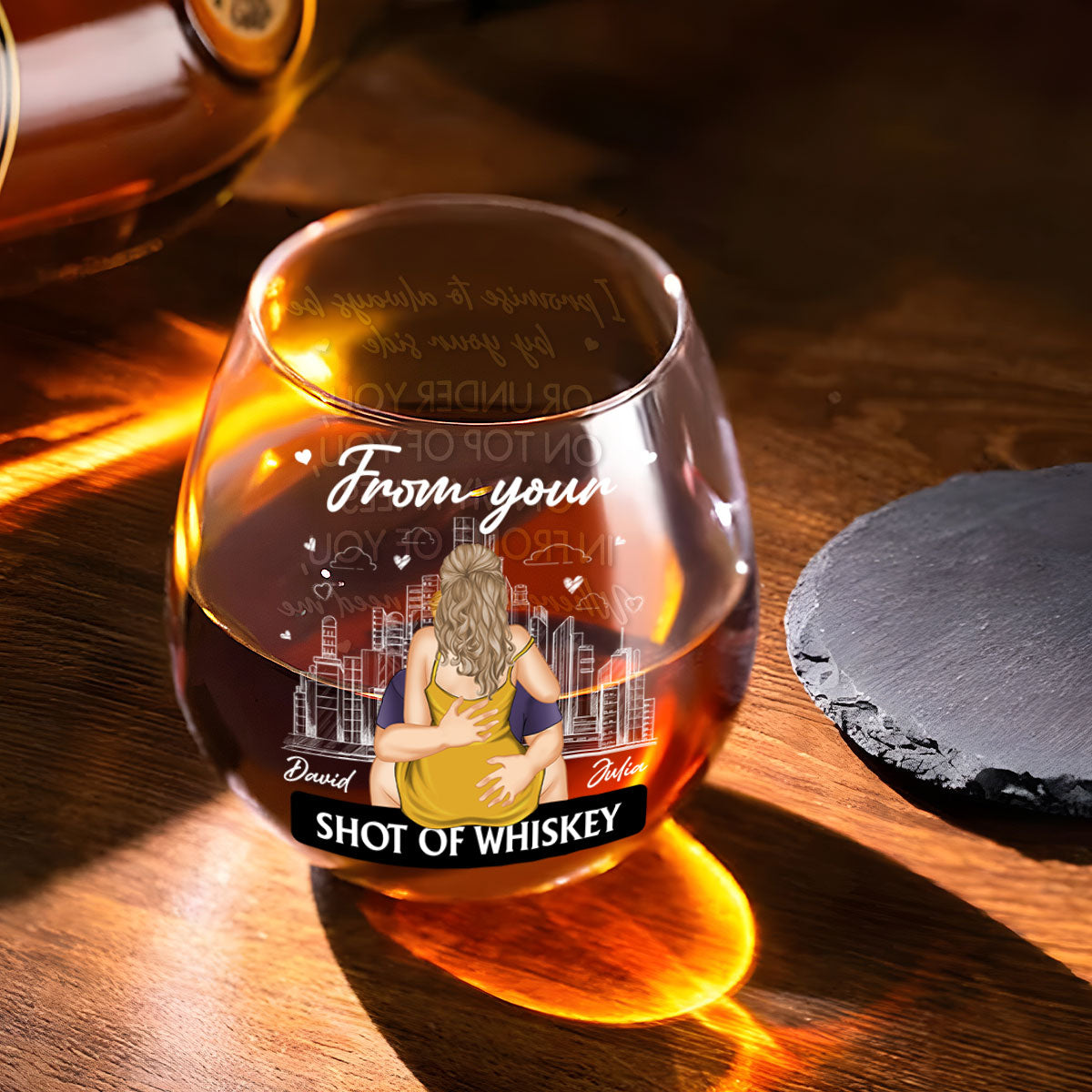 Promise To Always Be By Your Side - Personalized Custom Wine Glass