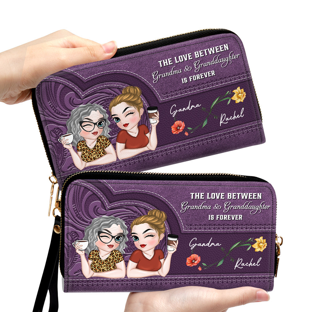 Forever Love You Grandma - Personalized Custom Leather Wallet