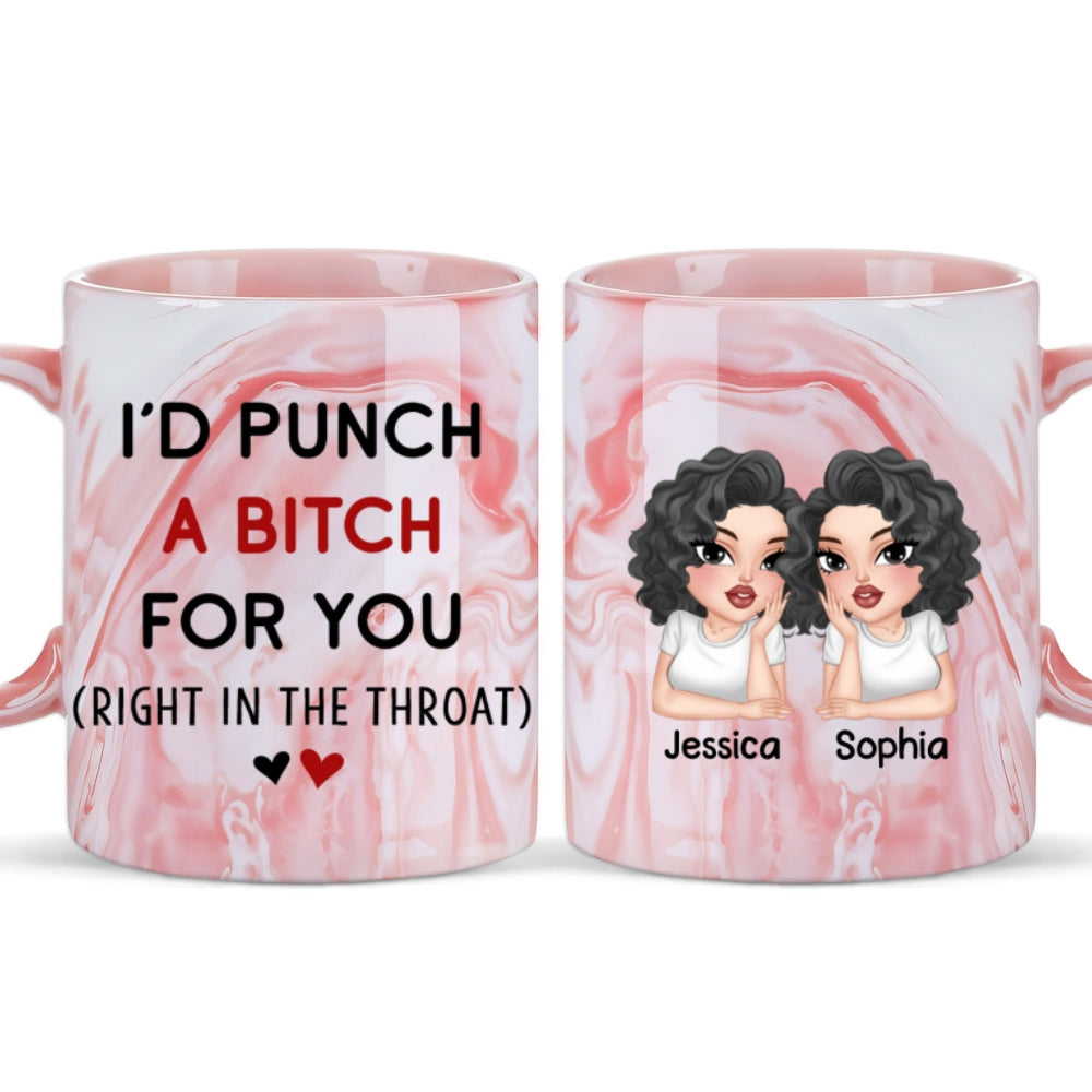 Good Friends - Personalized Custom Pink Marble Mug