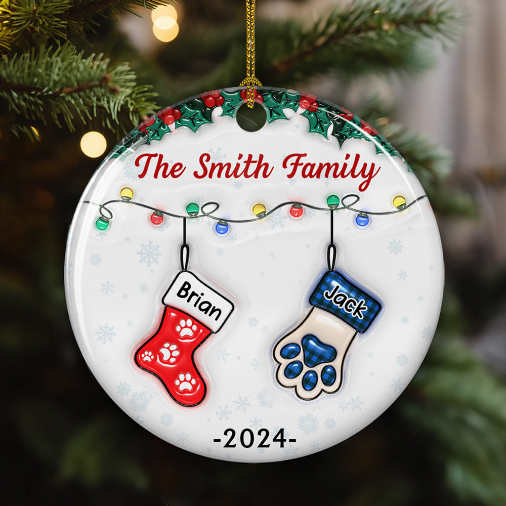 Christmas Together - Personalized Custom 3D Inflated Effect Ceramic Ornament