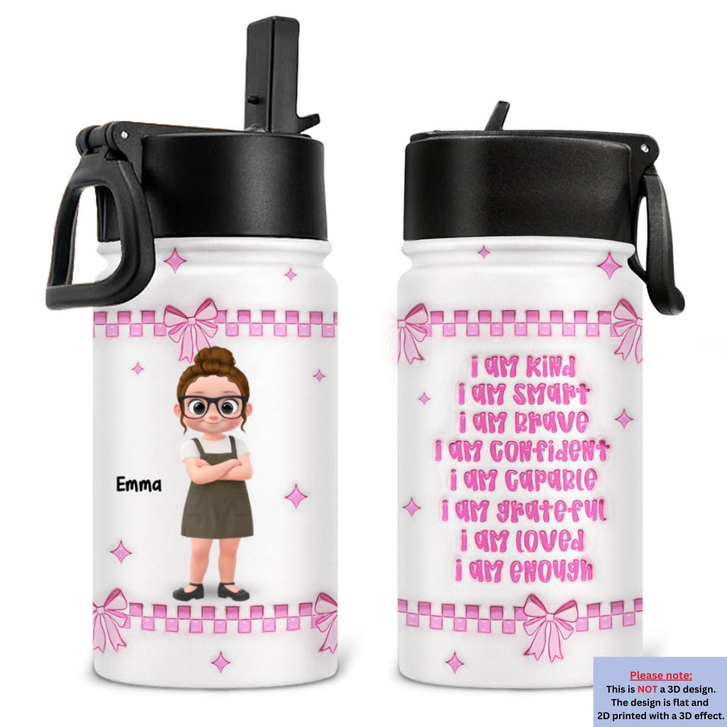 Color Pop Kids - Personalized Custom 3D Inflated Effect Kids Water Bottle