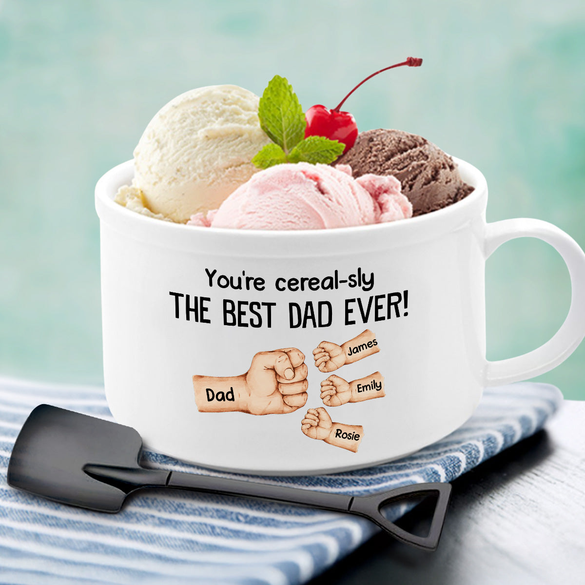 You're Cereal-sly The Best Dad Ever - Personalized Custom Ceramic Bowl