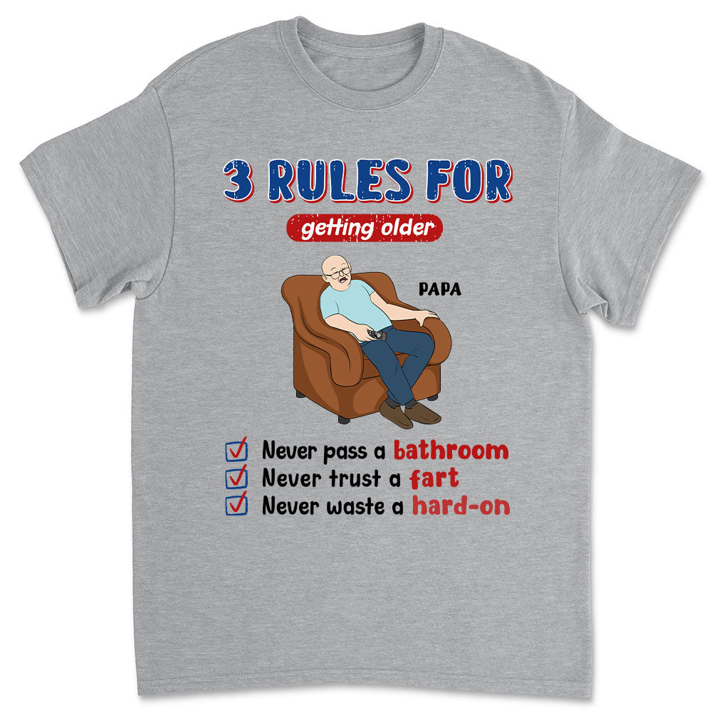 Grandpa Rules Laugh Leak Repeat - Personalized Custom Shirt