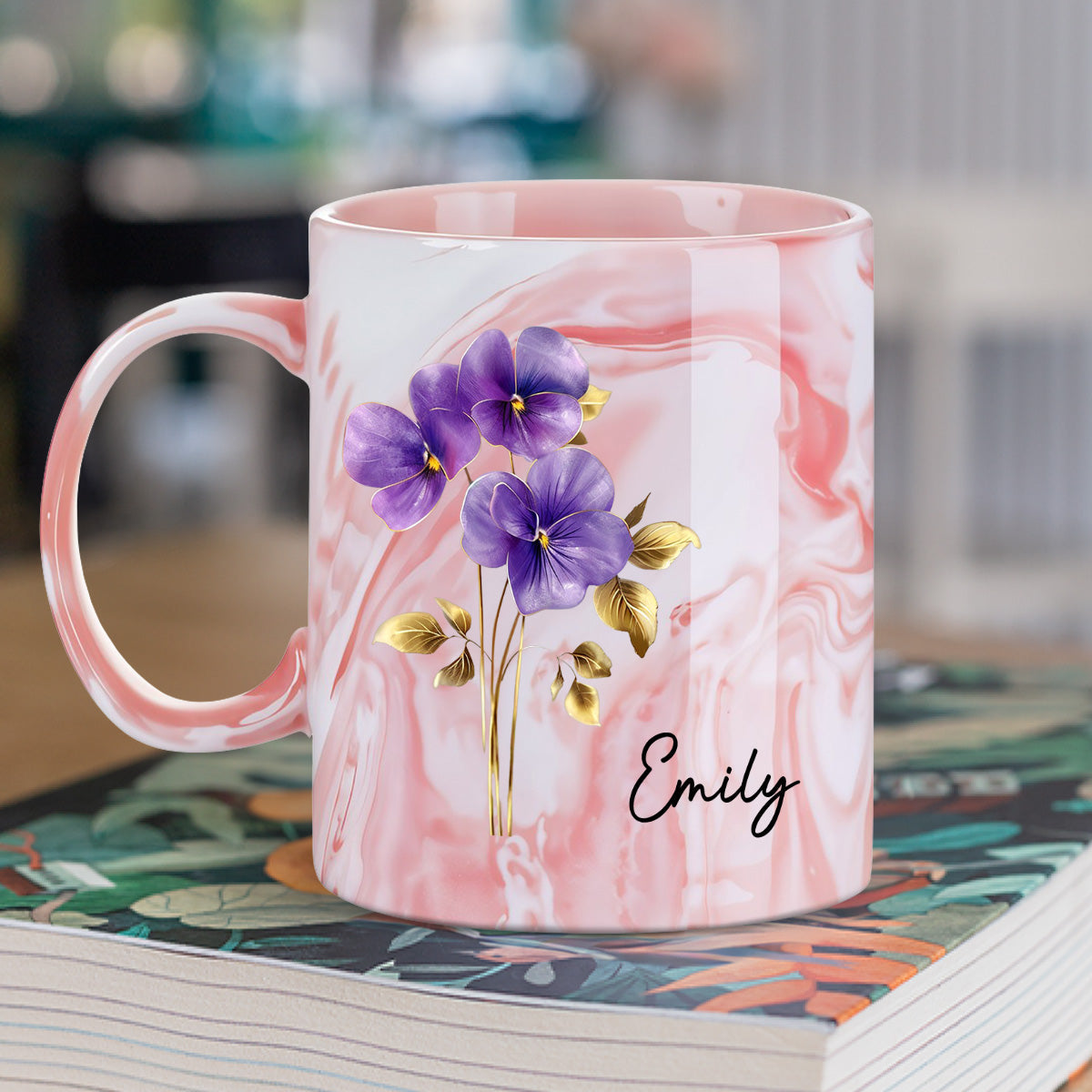 You Make My World Brighter Just By Being In It - Personalized Custom Pink Marble Mug