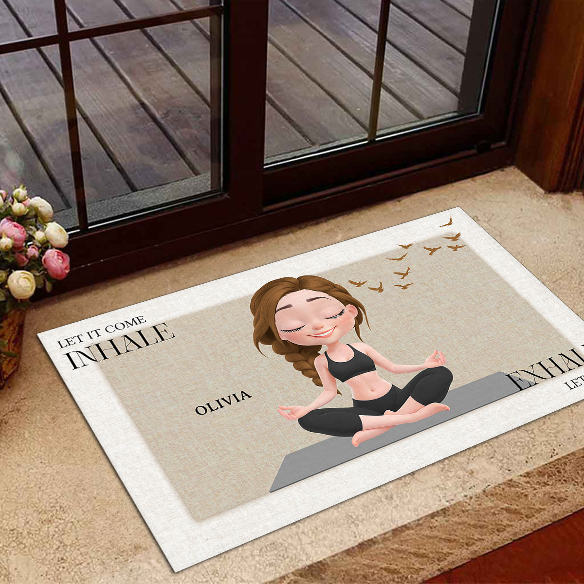 Inhale In Exhale Out - Personalized Custom Doormat