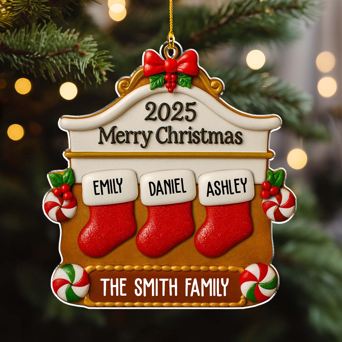 Christmas Family Stocking - Personalized Custom Acrylic Ornament