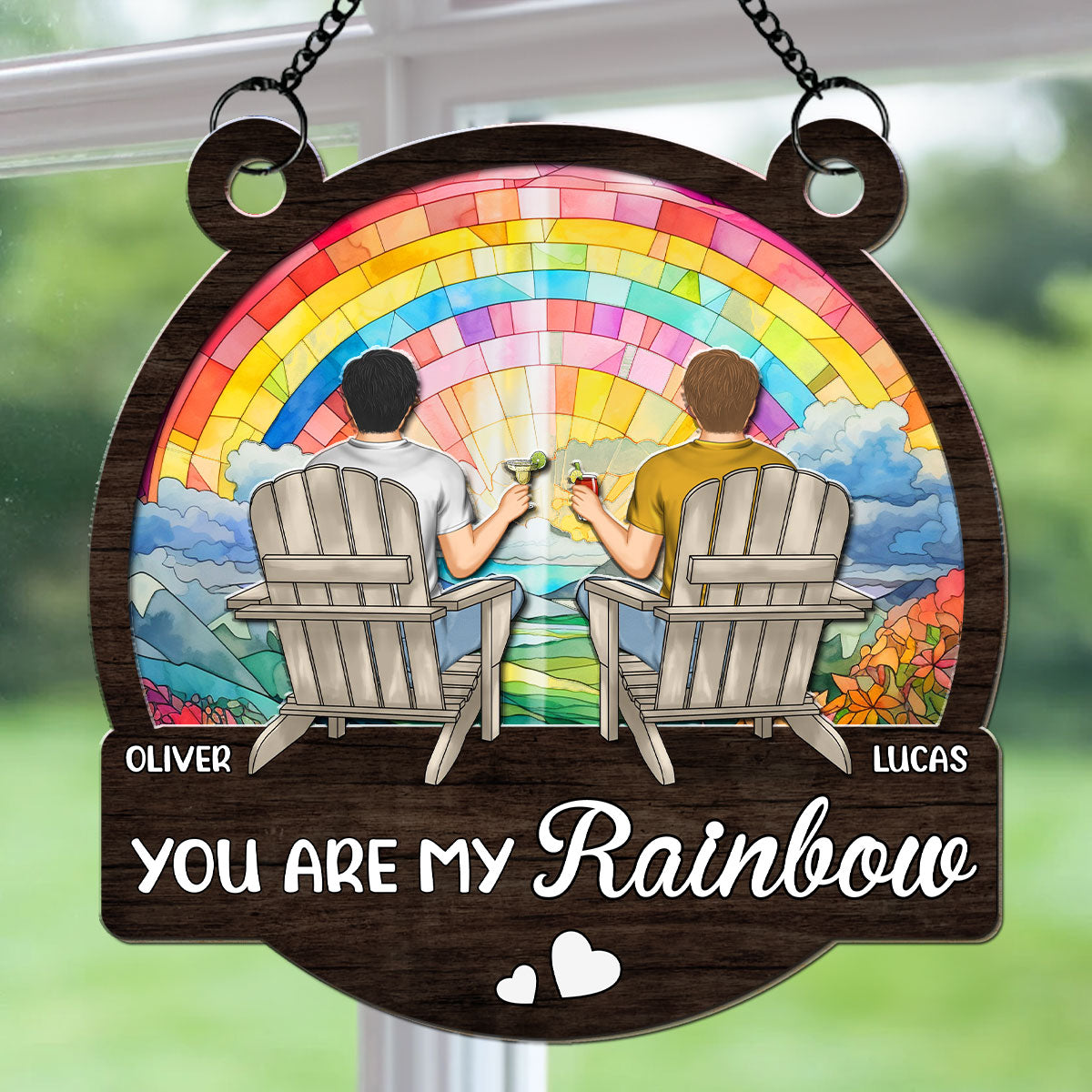 You Are My Rainbow - Personalized Custom Suncatcher