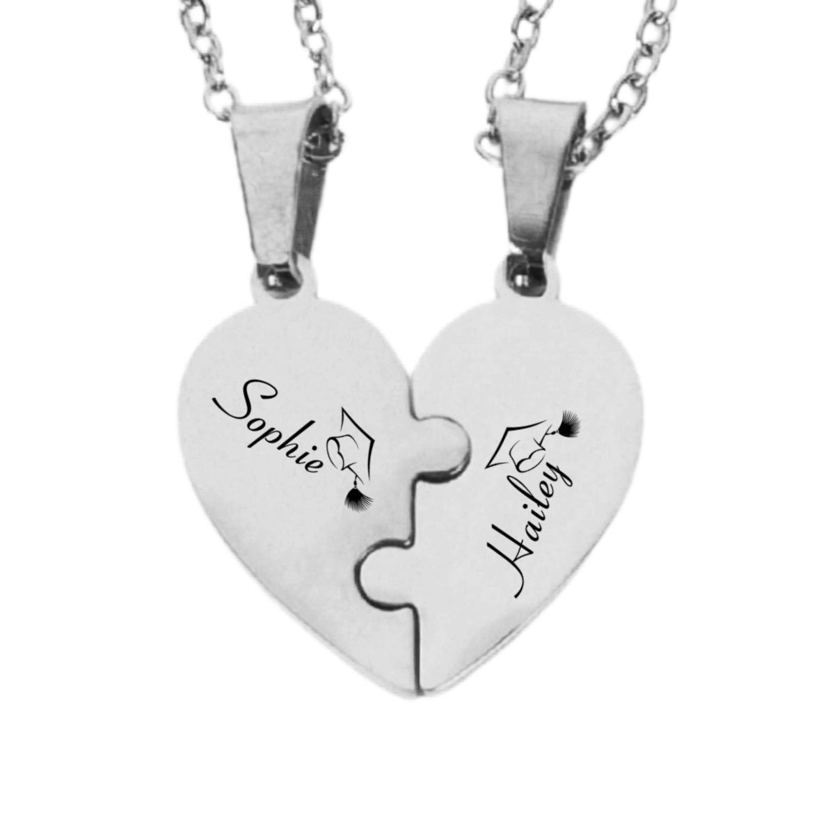Happy Graduation - Personalized Custom Heart Puzzle Necklace