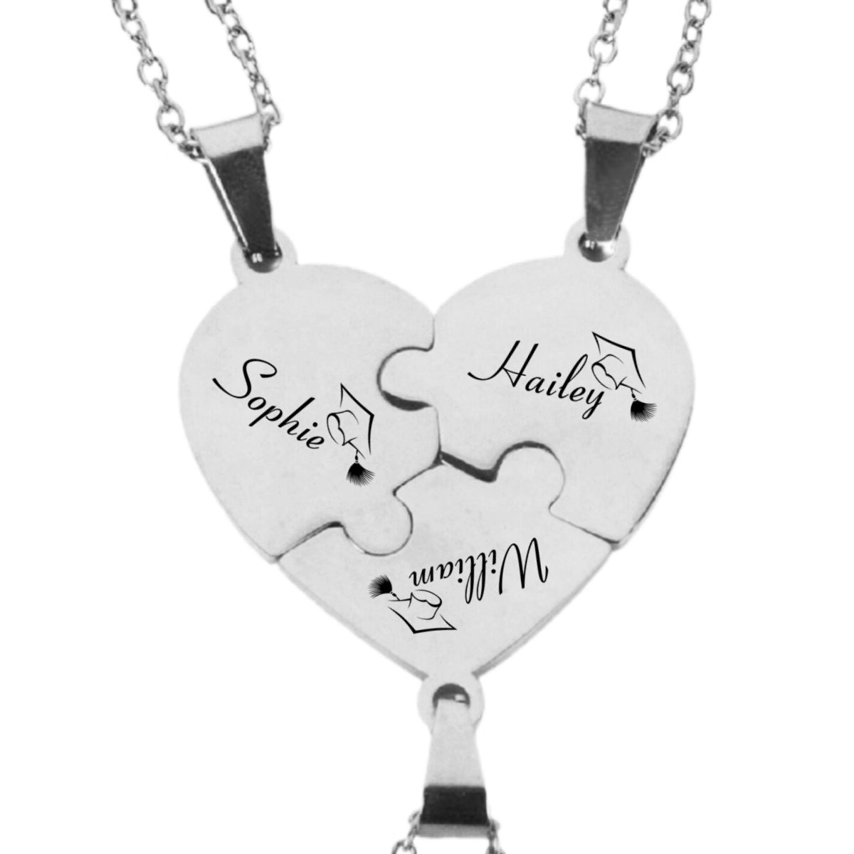 Happy Graduation - Personalized Custom Heart Puzzle Necklace