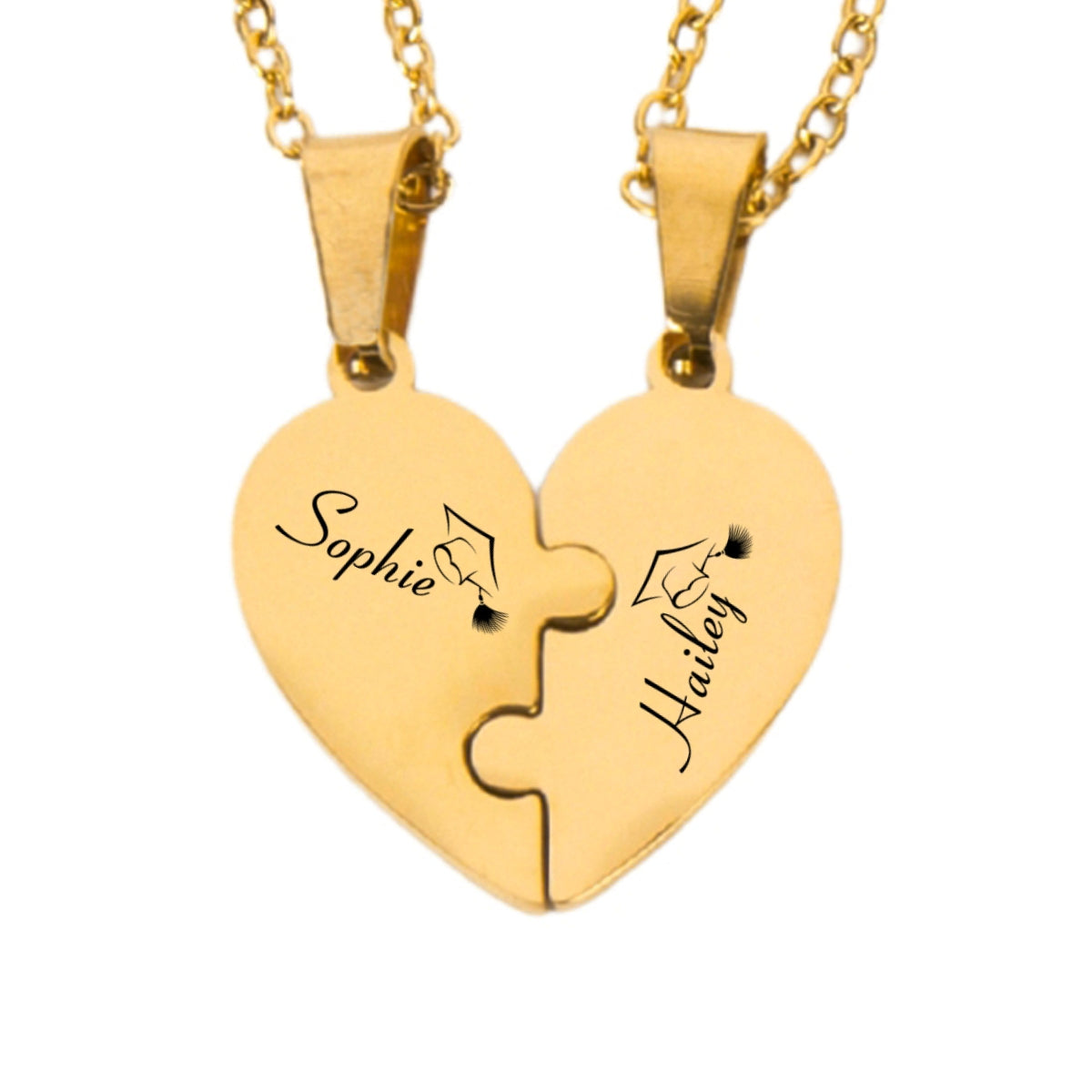 Happy Graduation - Personalized Custom Heart Puzzle Necklace