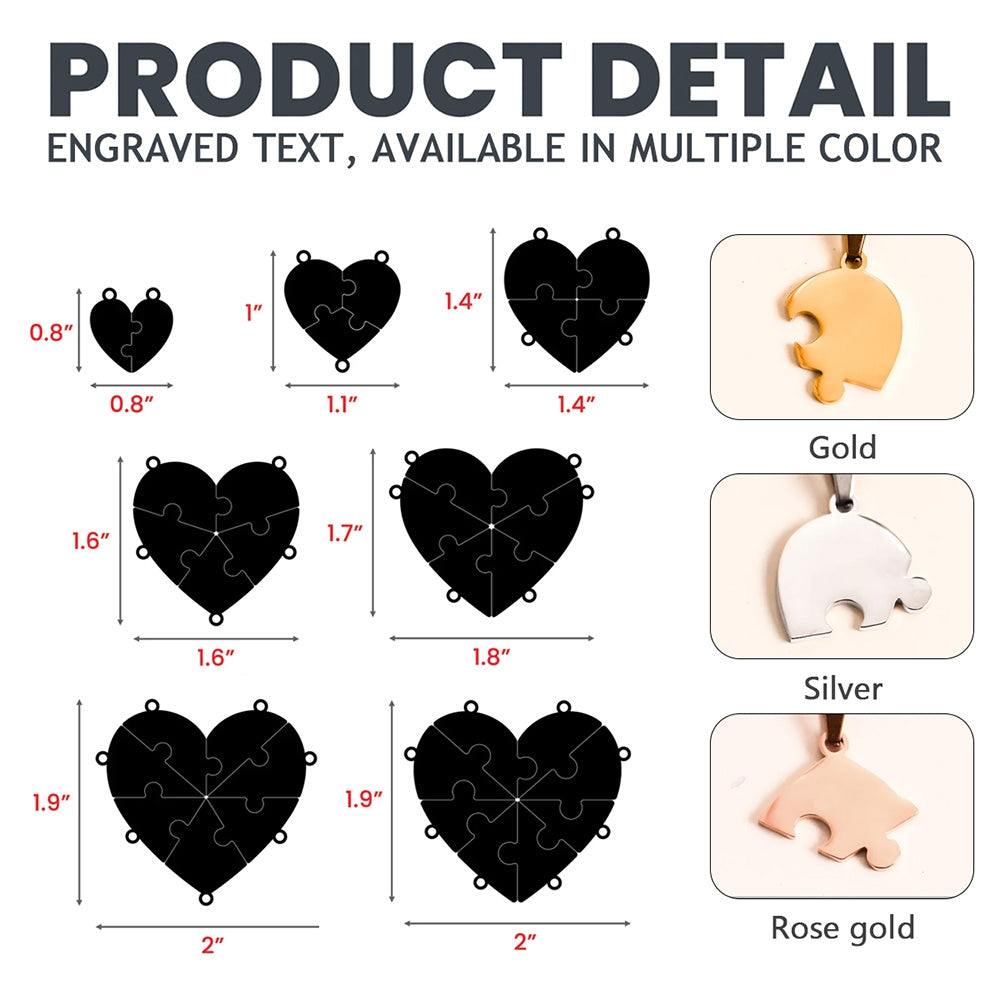 Happy Graduation - Personalized Custom Heart Puzzle Necklace