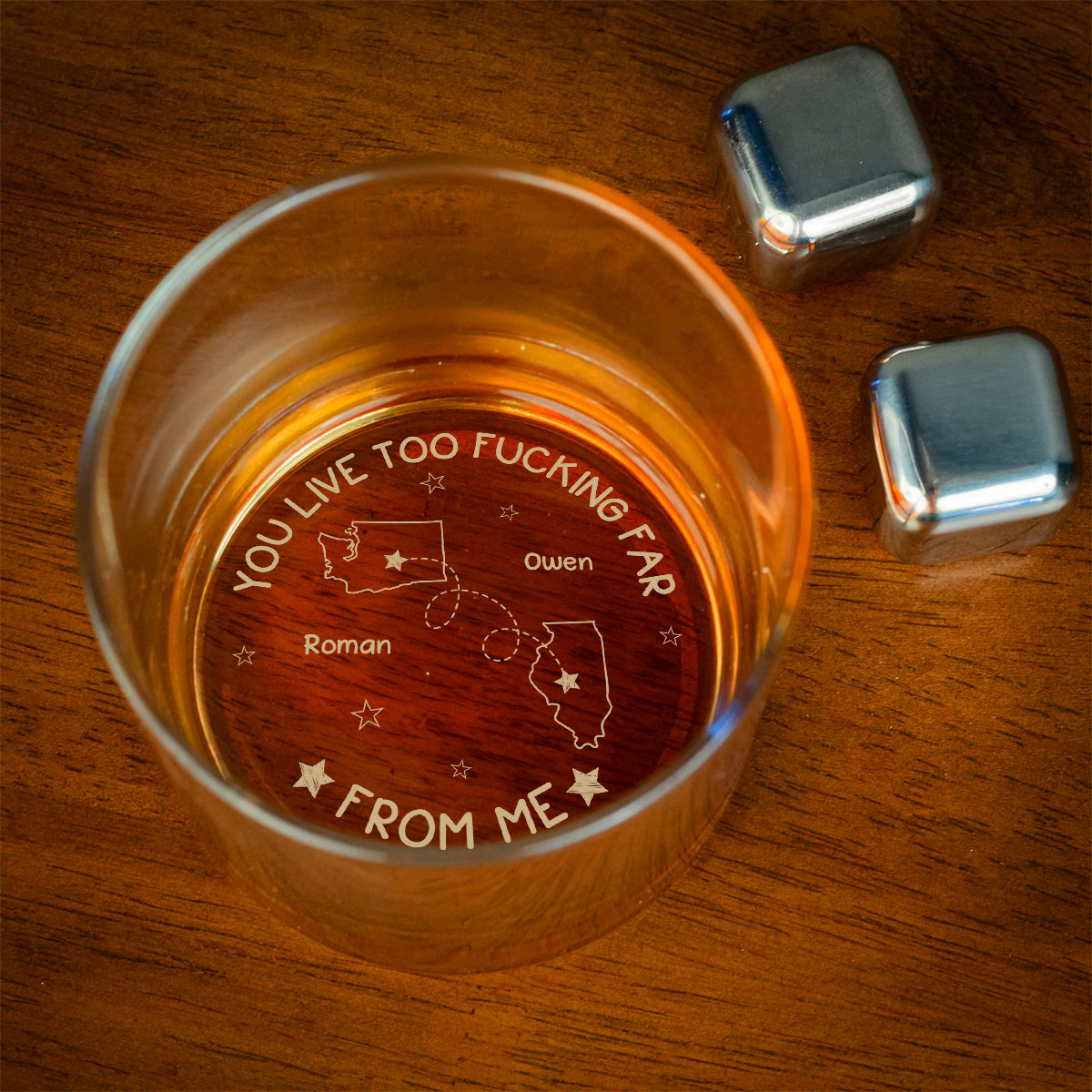 This Distance Drives Me Crazy - Personalized Custom Engraved Whiskey Glass