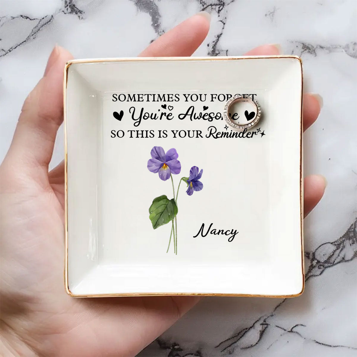 You Are Awesome - Personalized Custom Jewelry Dish