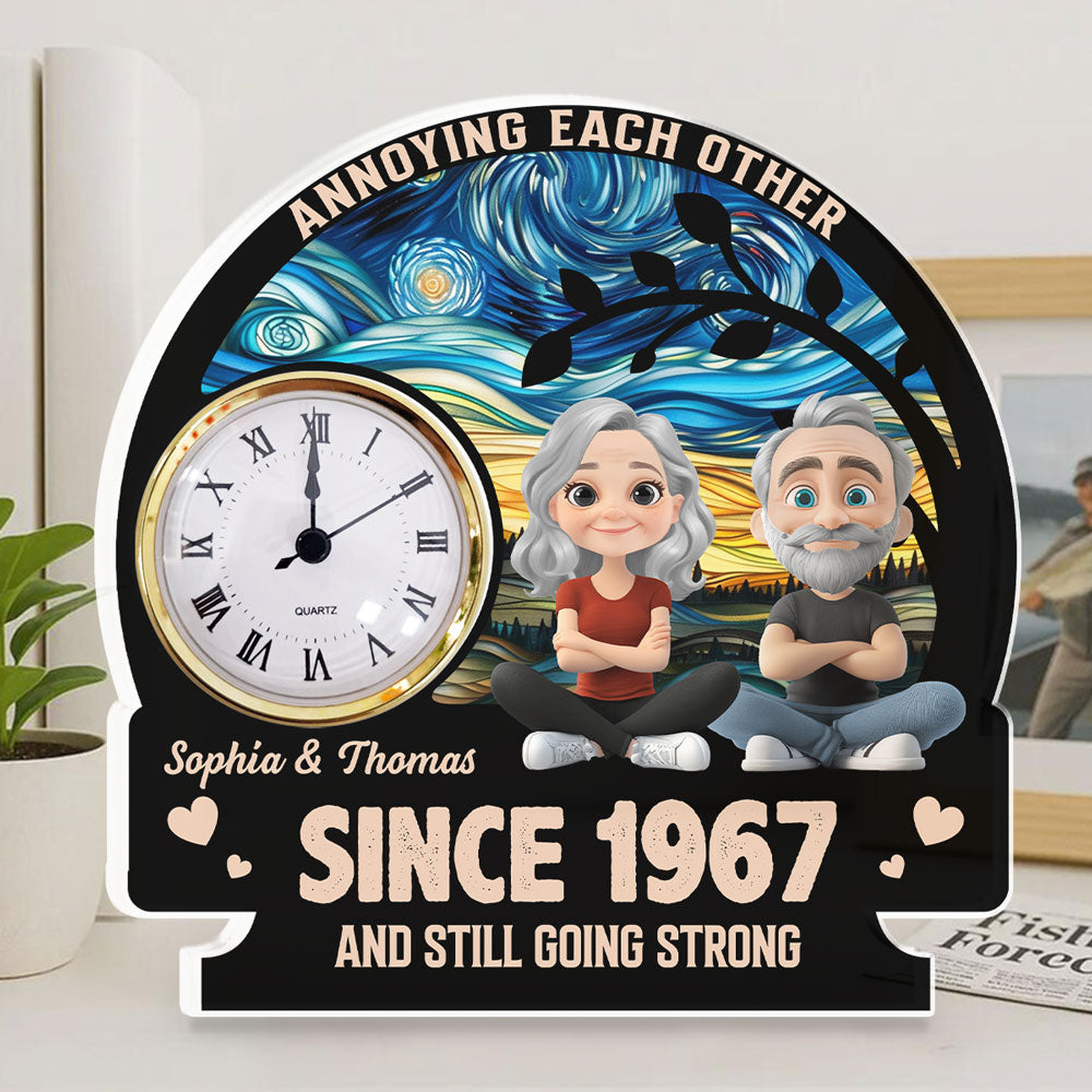 Annoying Each Other - Personalized Custom Acrylic Desk Clock Plaque