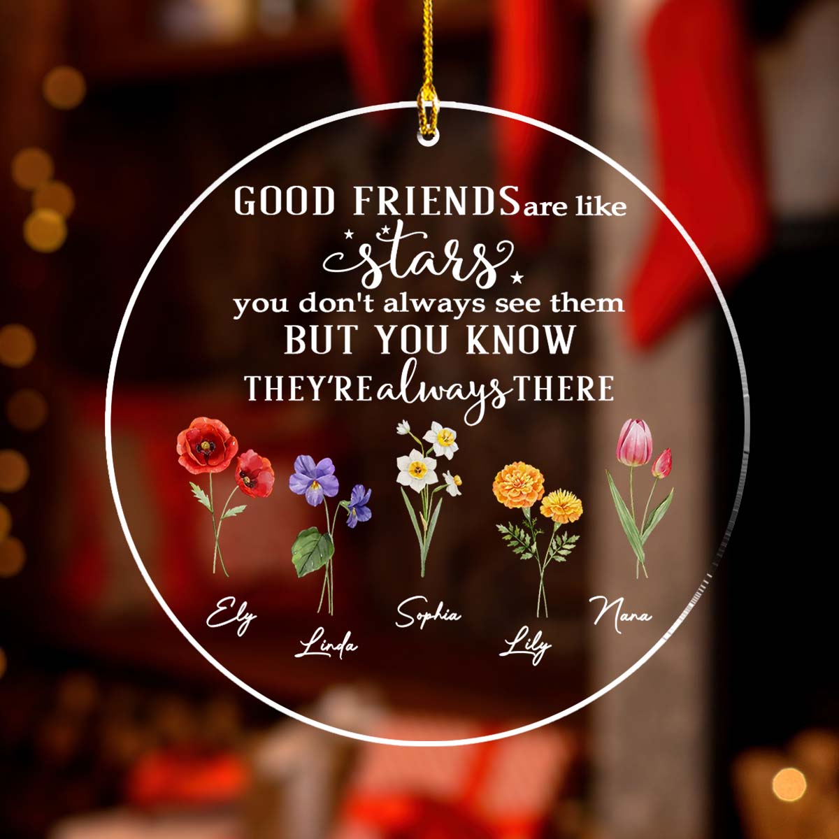 Friends Like Stars - Personalized Custom Acrylic Ornament
