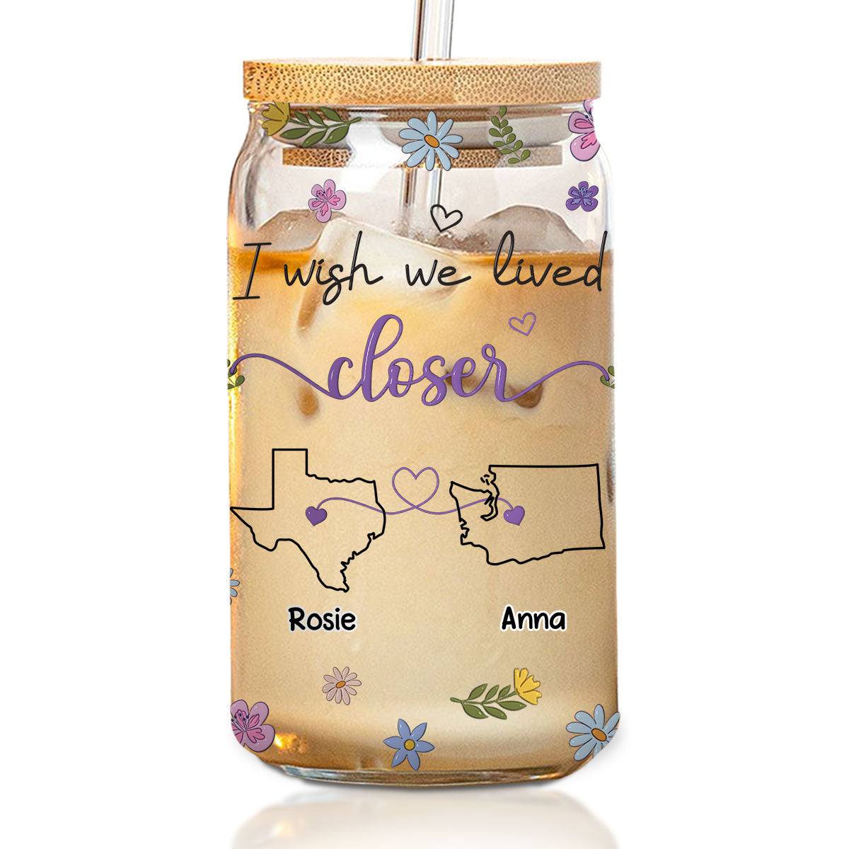 I Wish We Lived Closer - Personalized Custom Glass Can