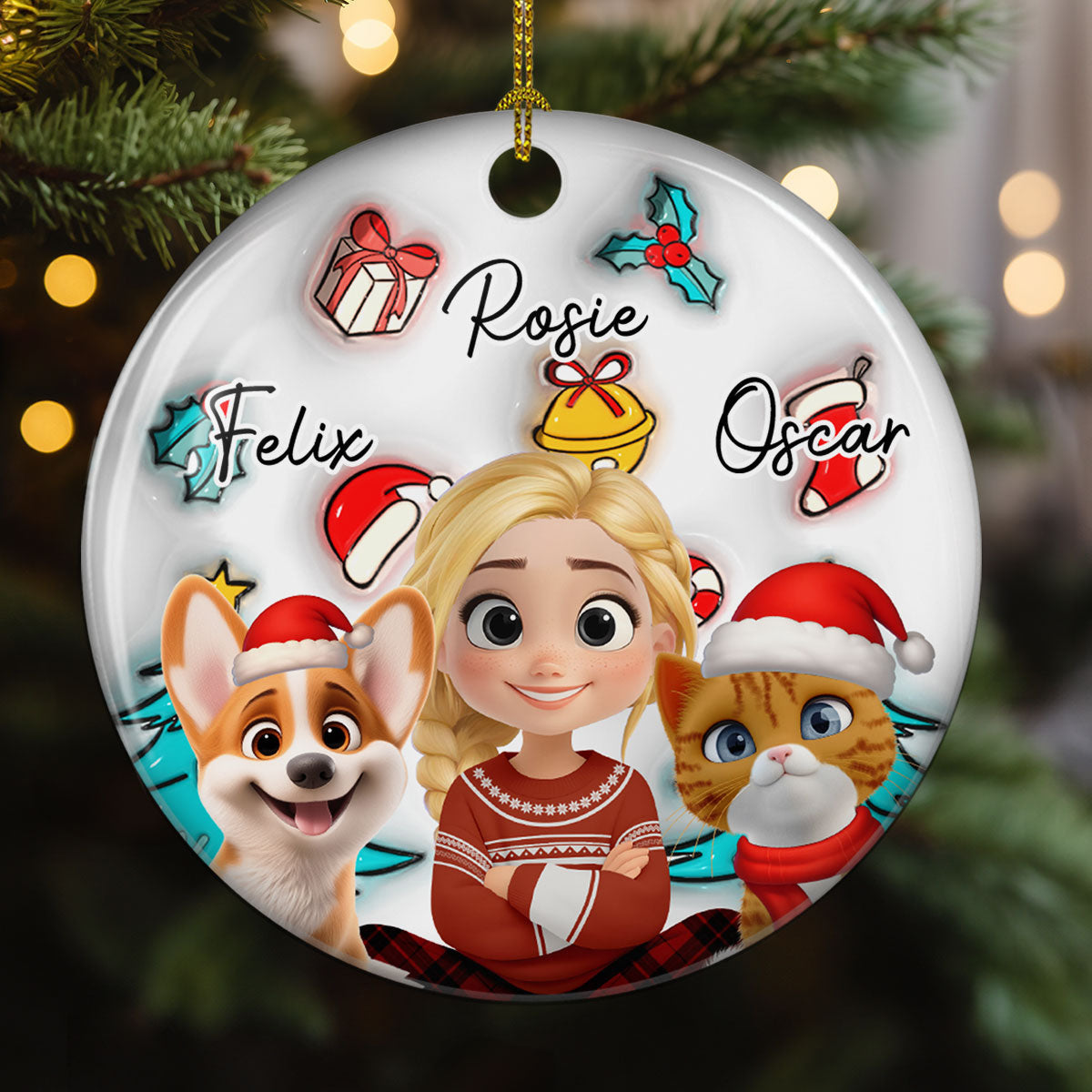 Santa Is Coming To Them - Personalized Custom 3D Inflated Effect Ceramic Ornament