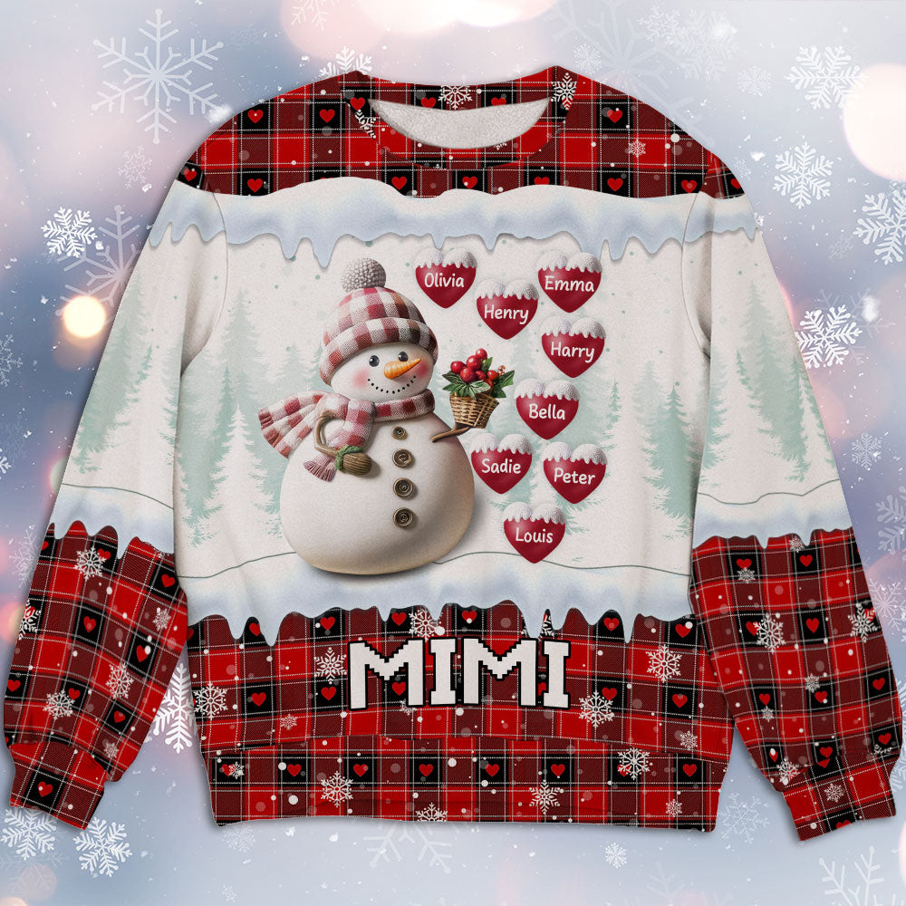 Snowman Grandma - Personalized Custom All-Over-Print Sweatshirt
