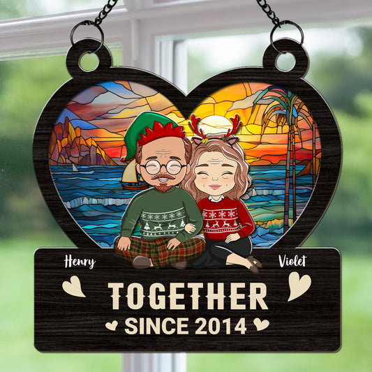 Together Since Christmas - Personalized Custom Suncatcher