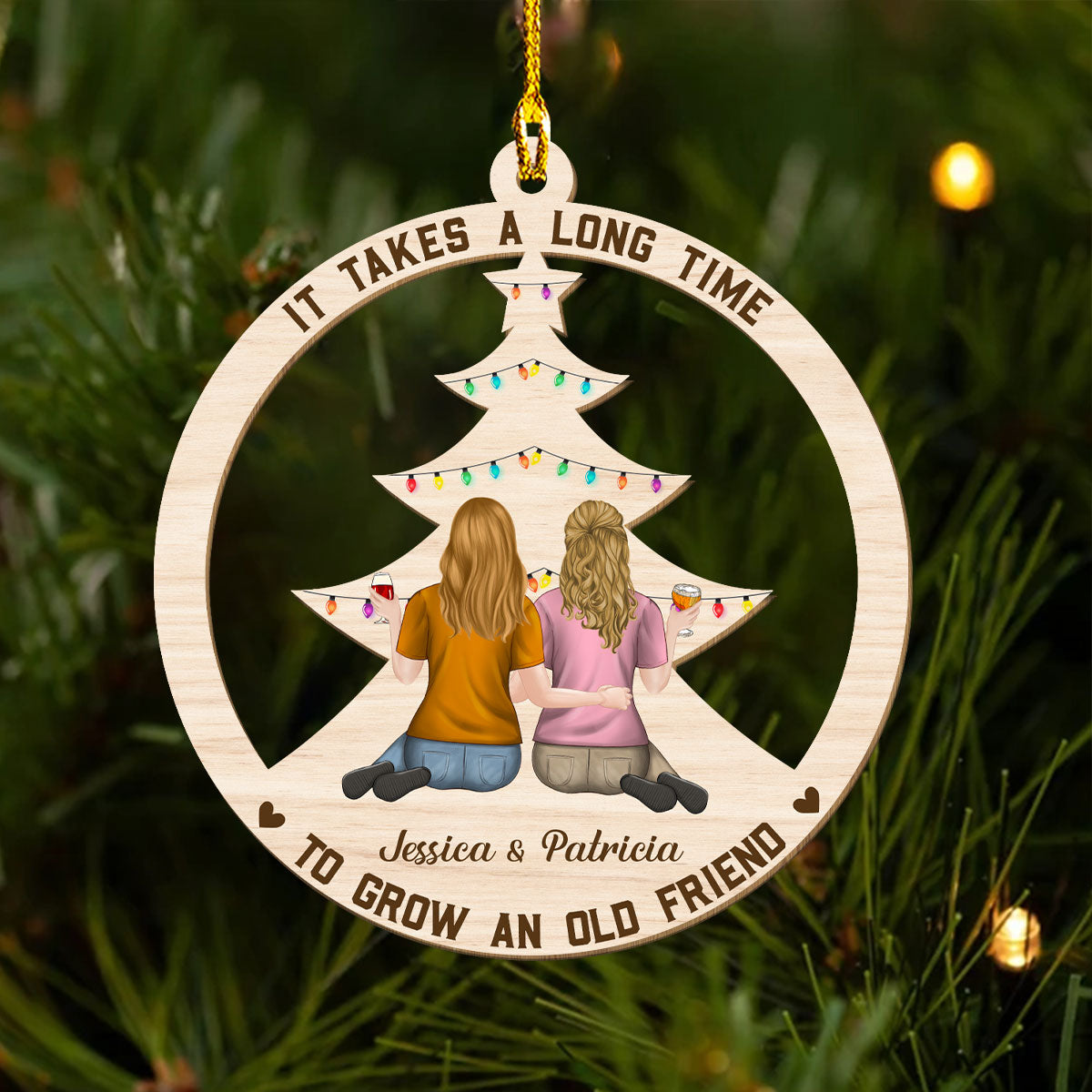 Grow An Old Friend - Personalized Custom Wood Ornament