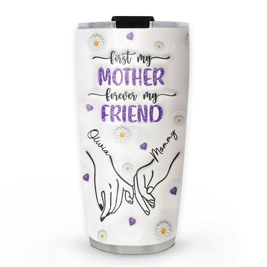 First My Granddaughter Forever My Friend - Personalized Custom 3D Inflated Effect Tumbler