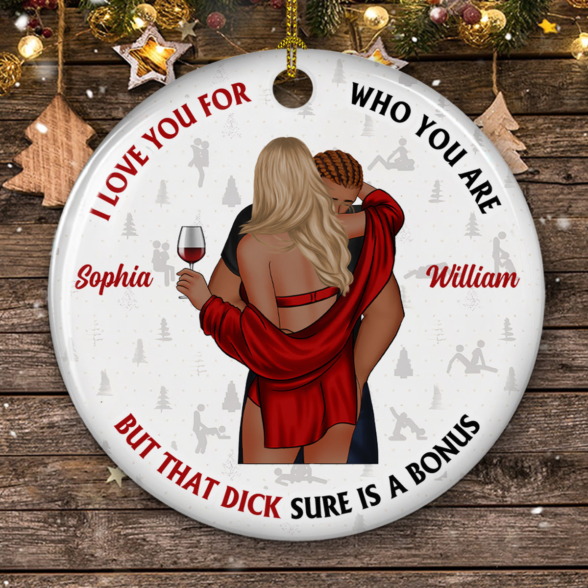 I Love You For Who You Are  - Personalized Custom Ceramic Ornament