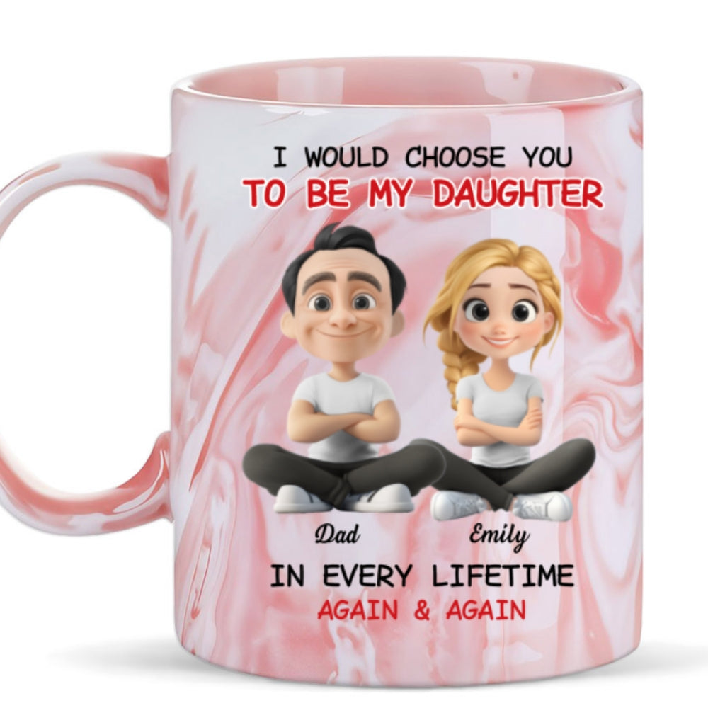 Always Choose You - Personalized Custom Pink Marble Mug