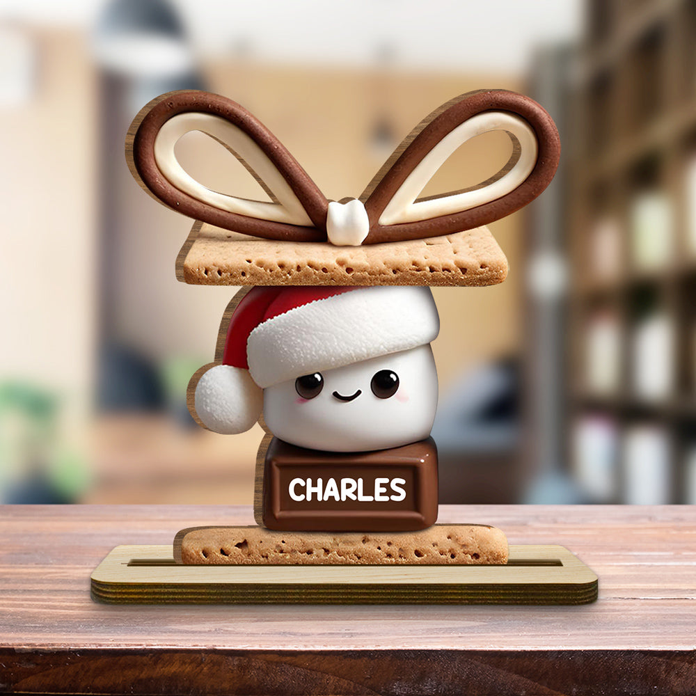 Happy Smores - Personalized Custom 2-Layer Wood Plaque With Flat Base