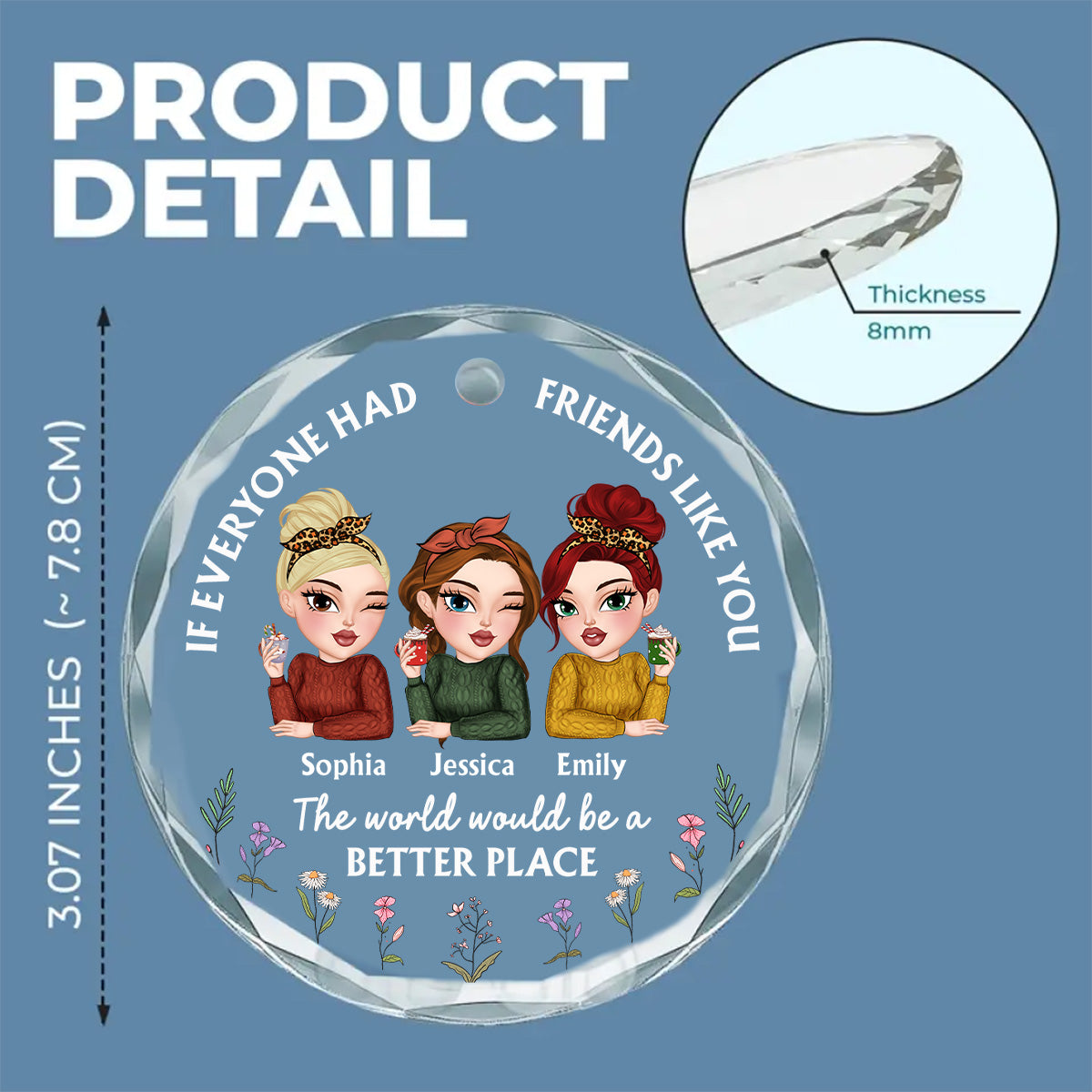 If Everyone Had A Friend Like You - Personalized Custom Glass Ornament