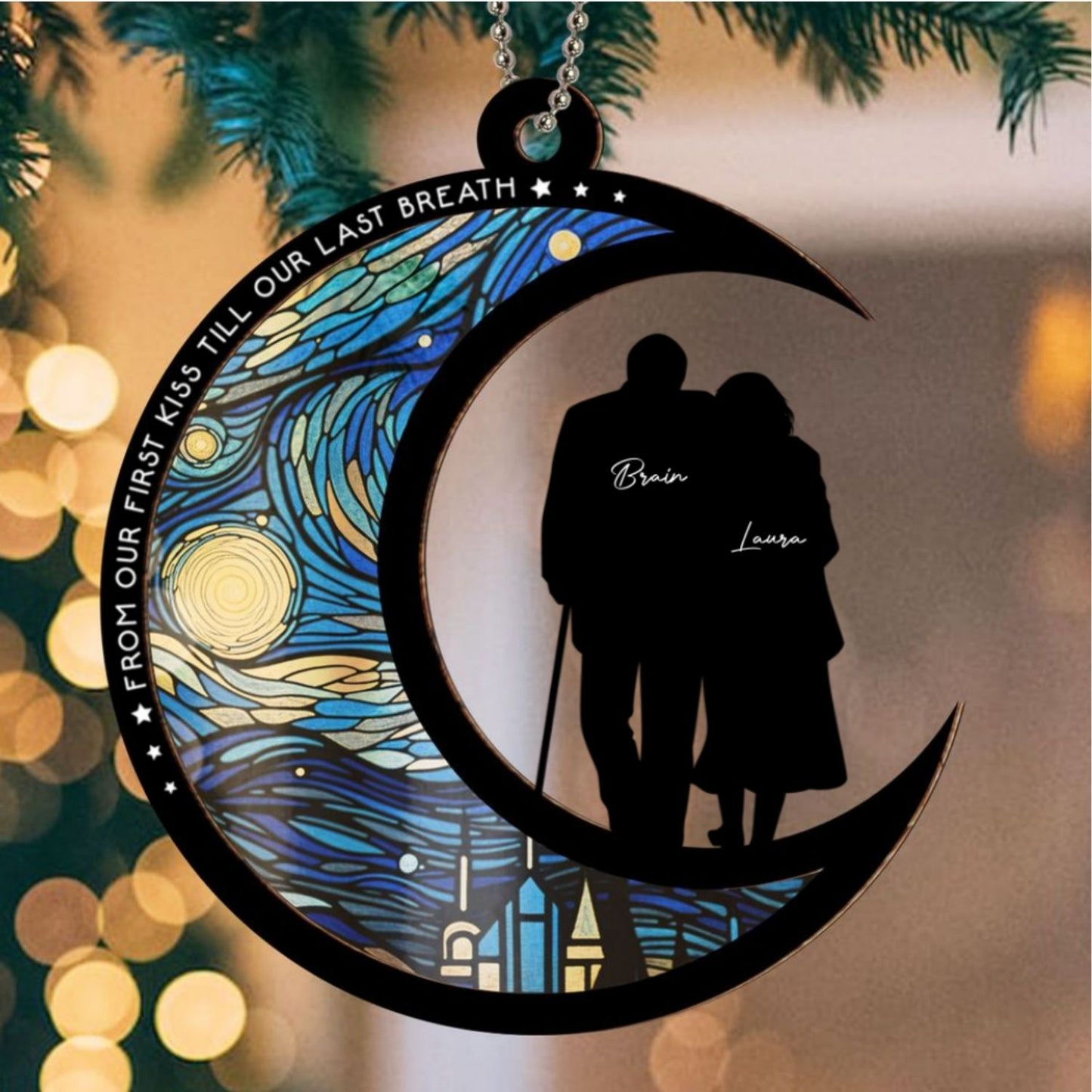 From Our First Kiss Till Our Last Breath - Personalized Custom Suncatcher Ornament