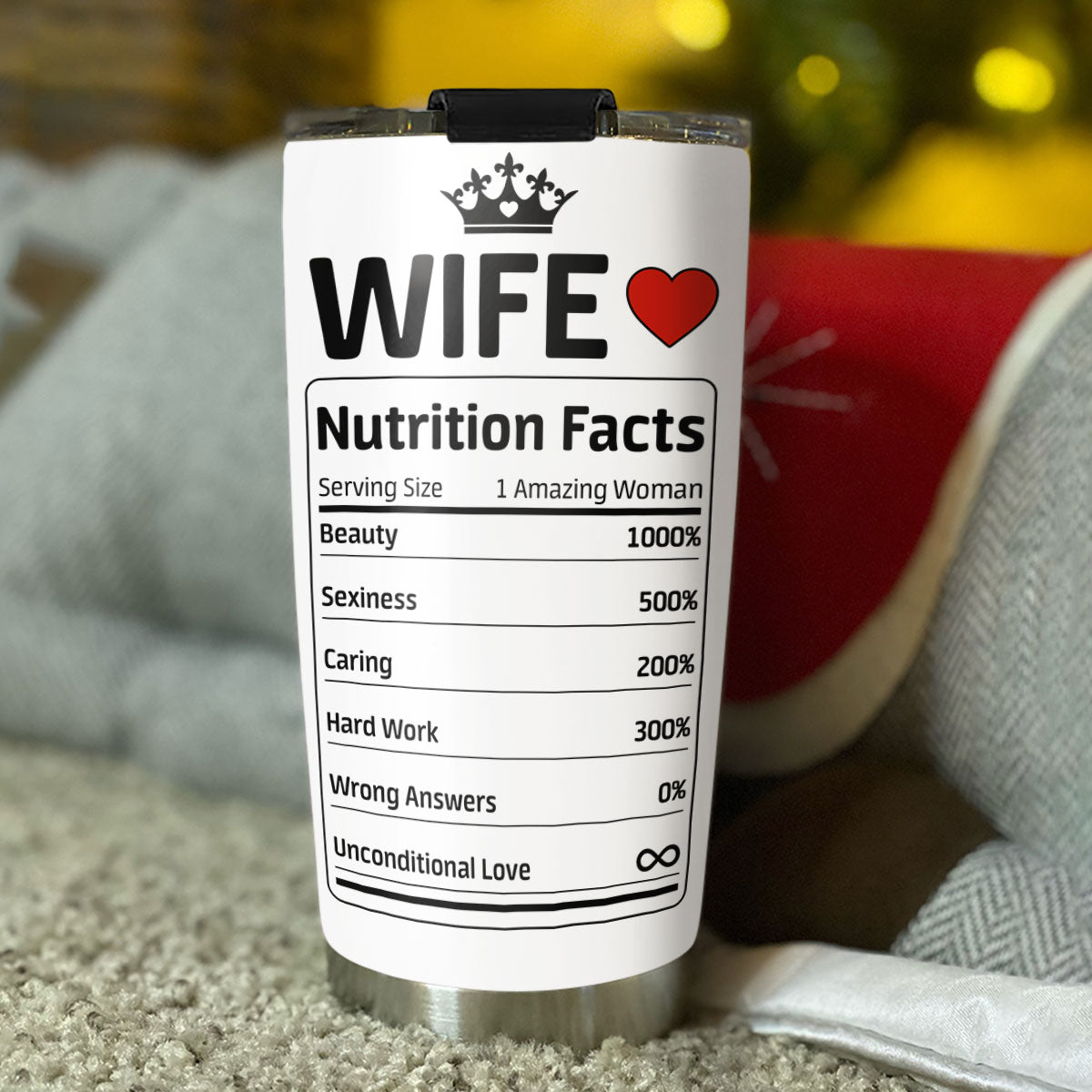 Wife Nutrition Facts - Personalized Custom Tumbler