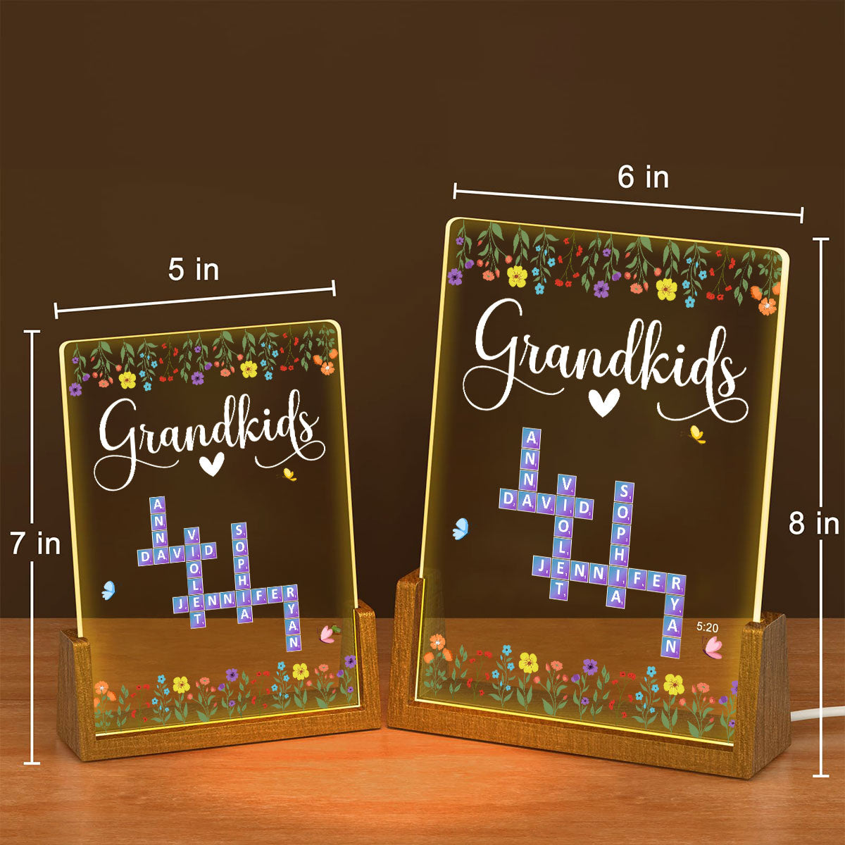 Lovely Grandkids - Personalized Custom Plaque With Walnut Base