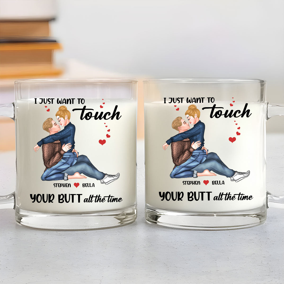 Cheeky Love - Personalized Custom Glass Mug