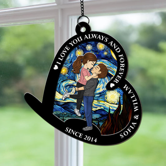 I Love You Always And Forever - Personalized Custom Suncatcher
