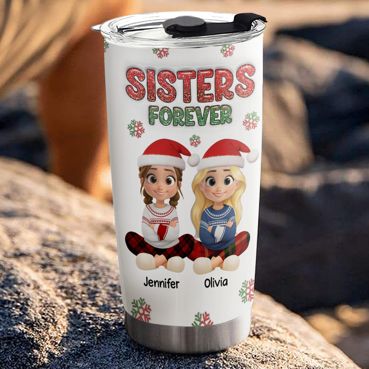 Always My Bestfriend Christmas - Personalized Custom 3D Inflated Effect Tumbler