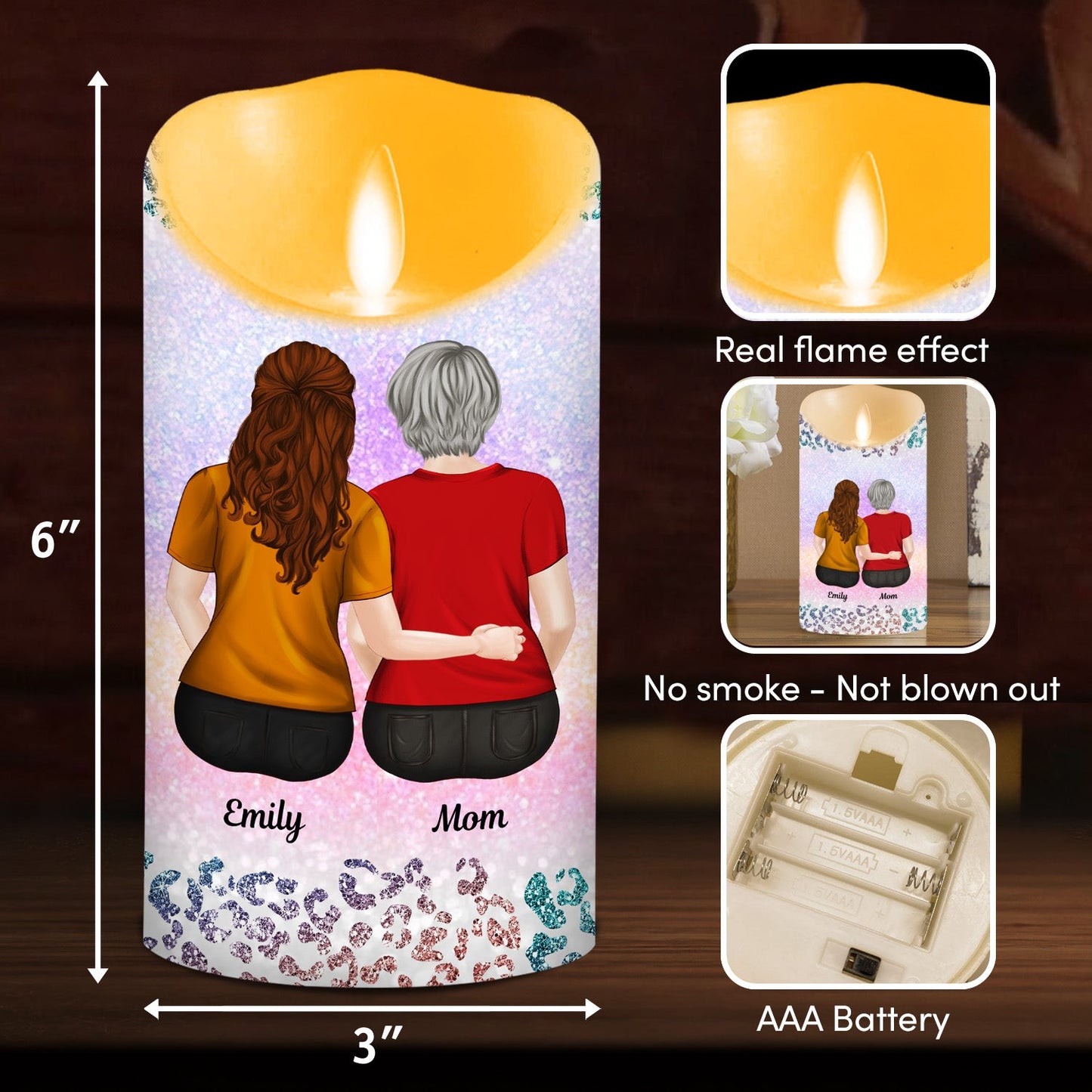 From Mom To Badass Daughter - Personalized Custom LED Candle