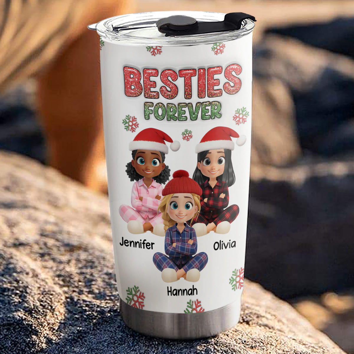 Always My Bestfriend Christmas - Personalized Custom 3D Inflated Effect Tumbler