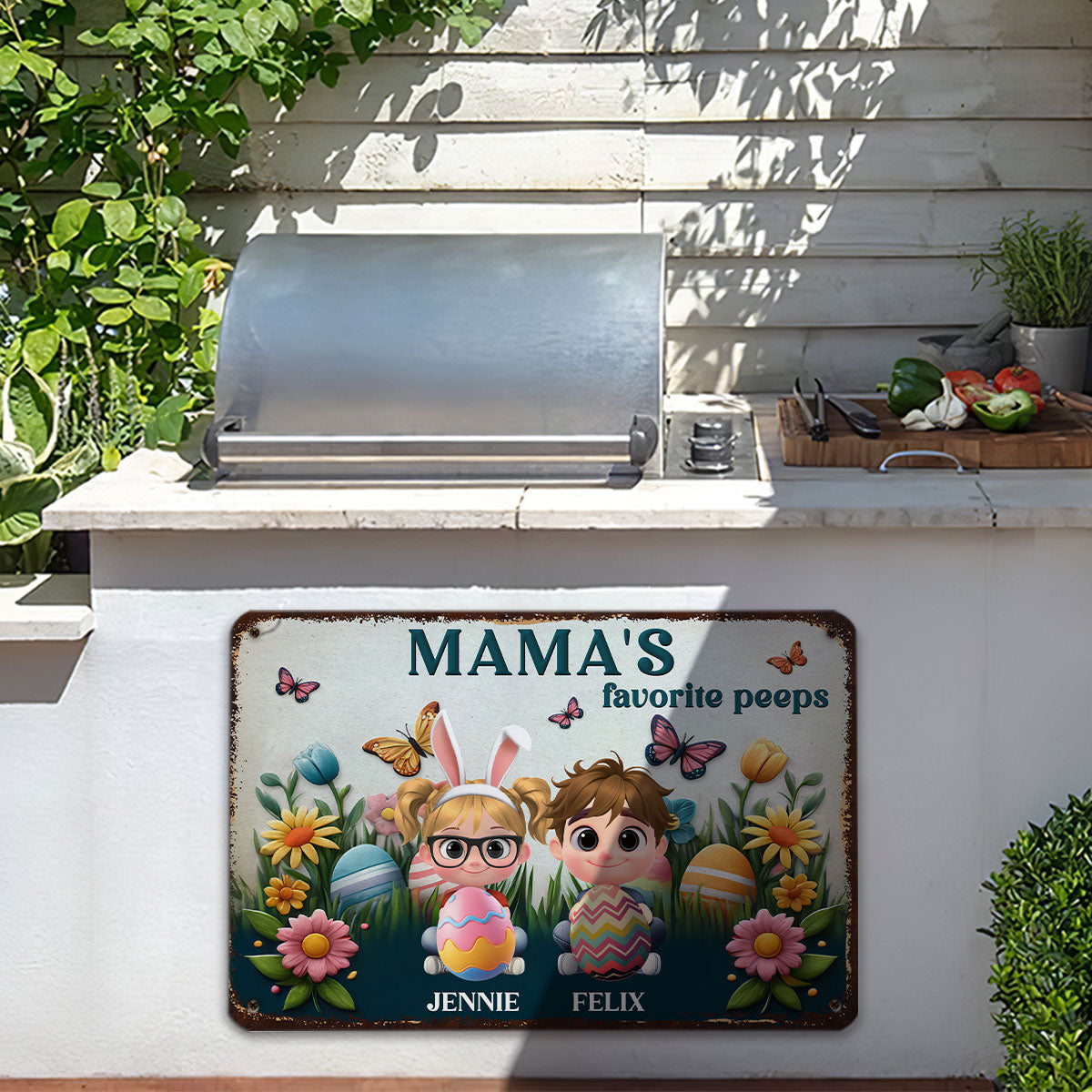 Cute Bunny - Personalized Custom 3D Inflated Effect Metal Sign