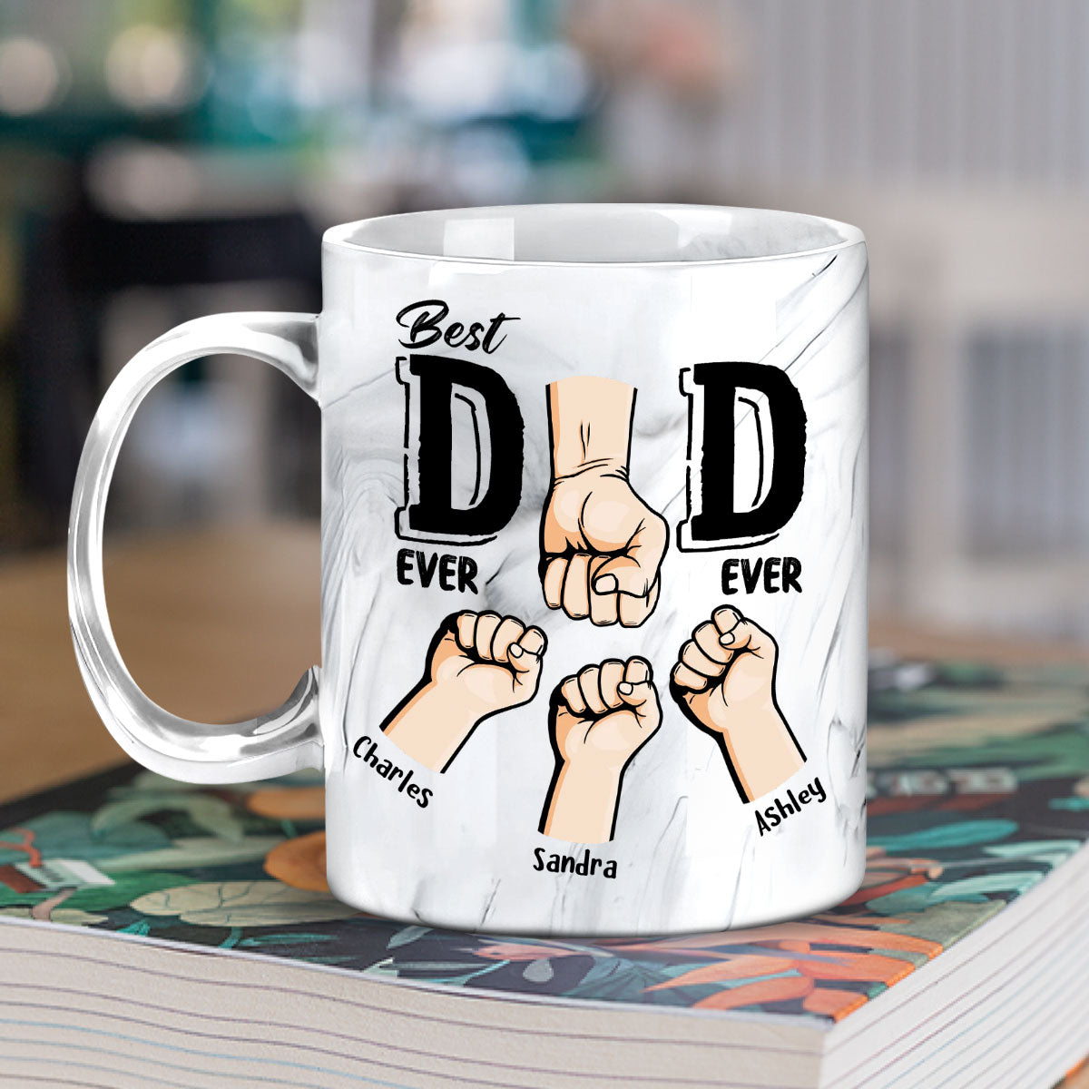 Best In The World - Personalized Custom Grey Marble Mug